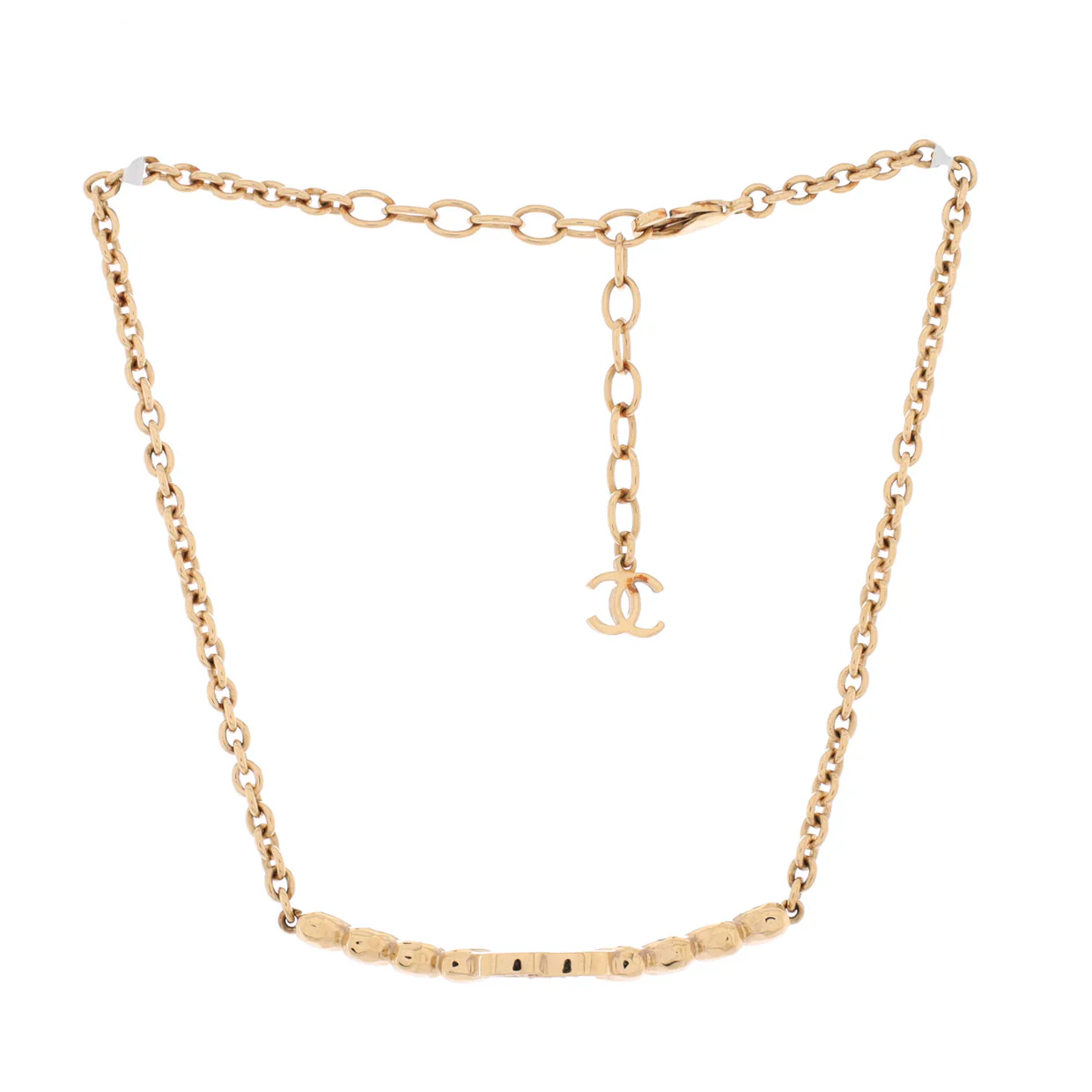 CC Multi Heart Chain Choker Necklace Metal with Crystals - Deep Luxury