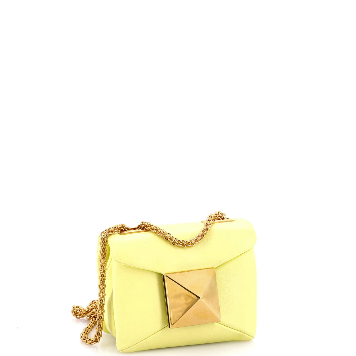 One Stud Chain Flap Bag Leather Micro - Deep Luxury