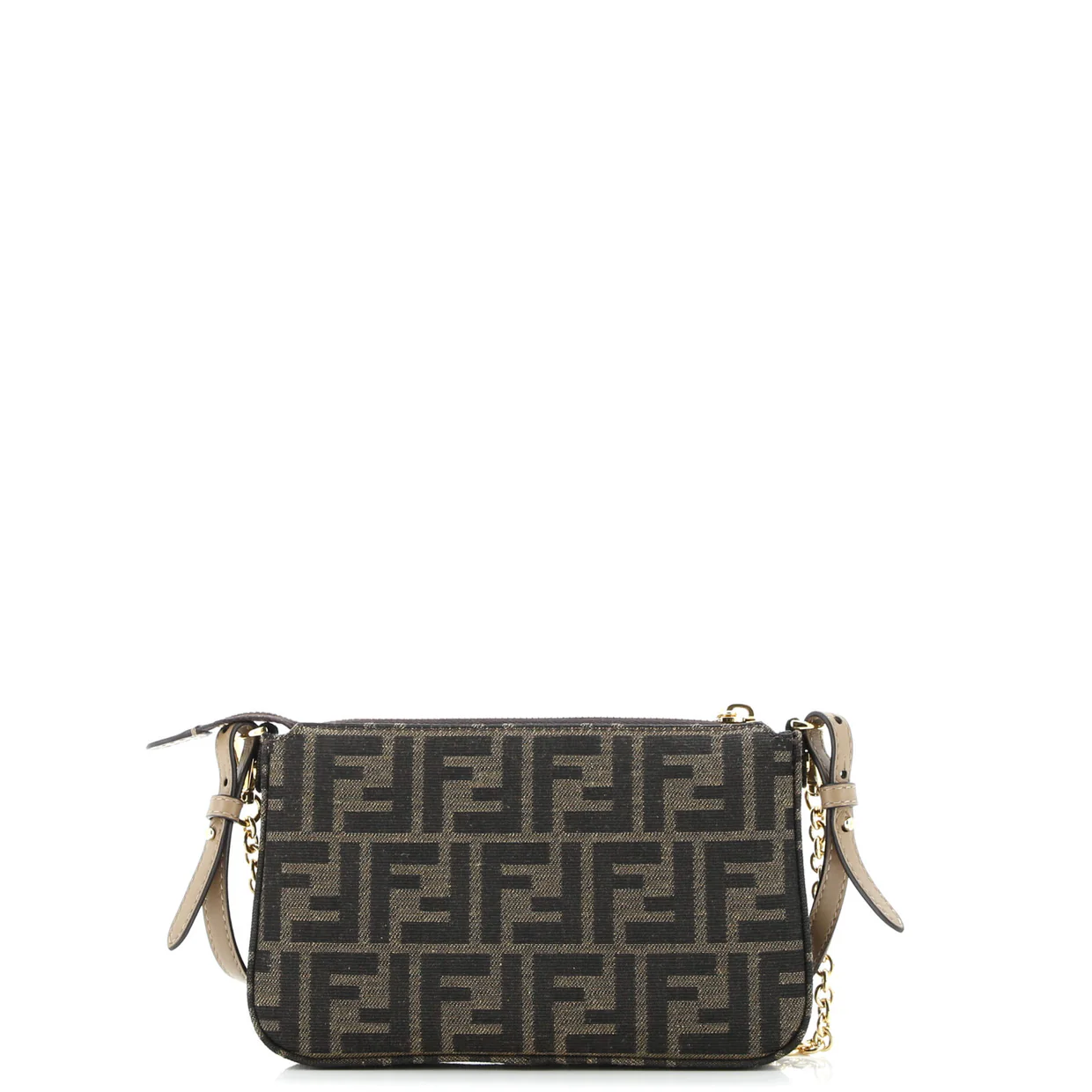 Baguette Pouch with Chain Zucca Canvas - Deep Luxury