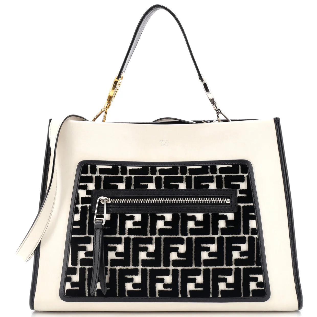 Runaway Bag Leather and Zucca Velvet Small - Deep Luxury