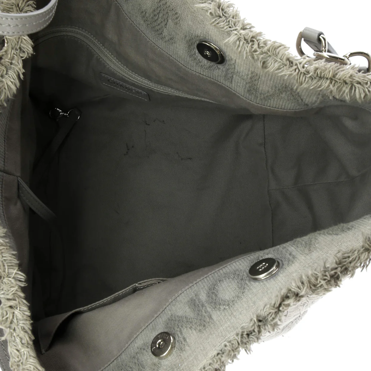 Double Face Deauville Tote Fringe Quilted Canvas Small - Deep Luxury