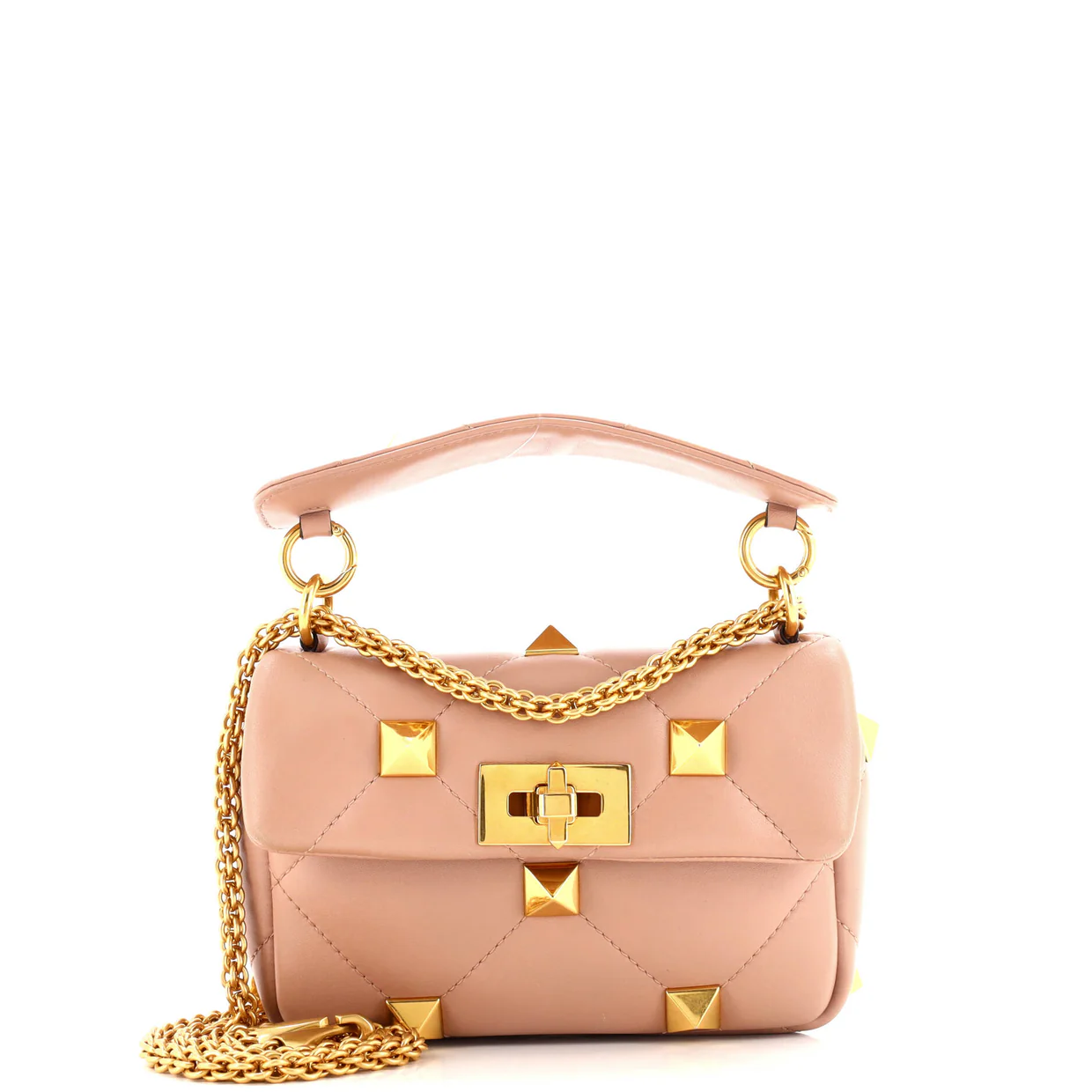 Roman Stud Flap Bag Quilted Leather Small - Deep Luxury