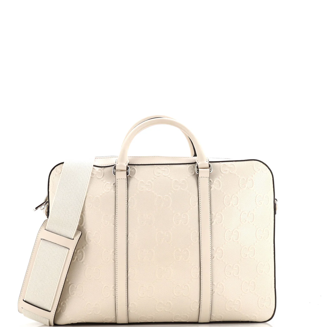 Briefcase GG Embossed Perforated Leather Medium - Deep Luxury