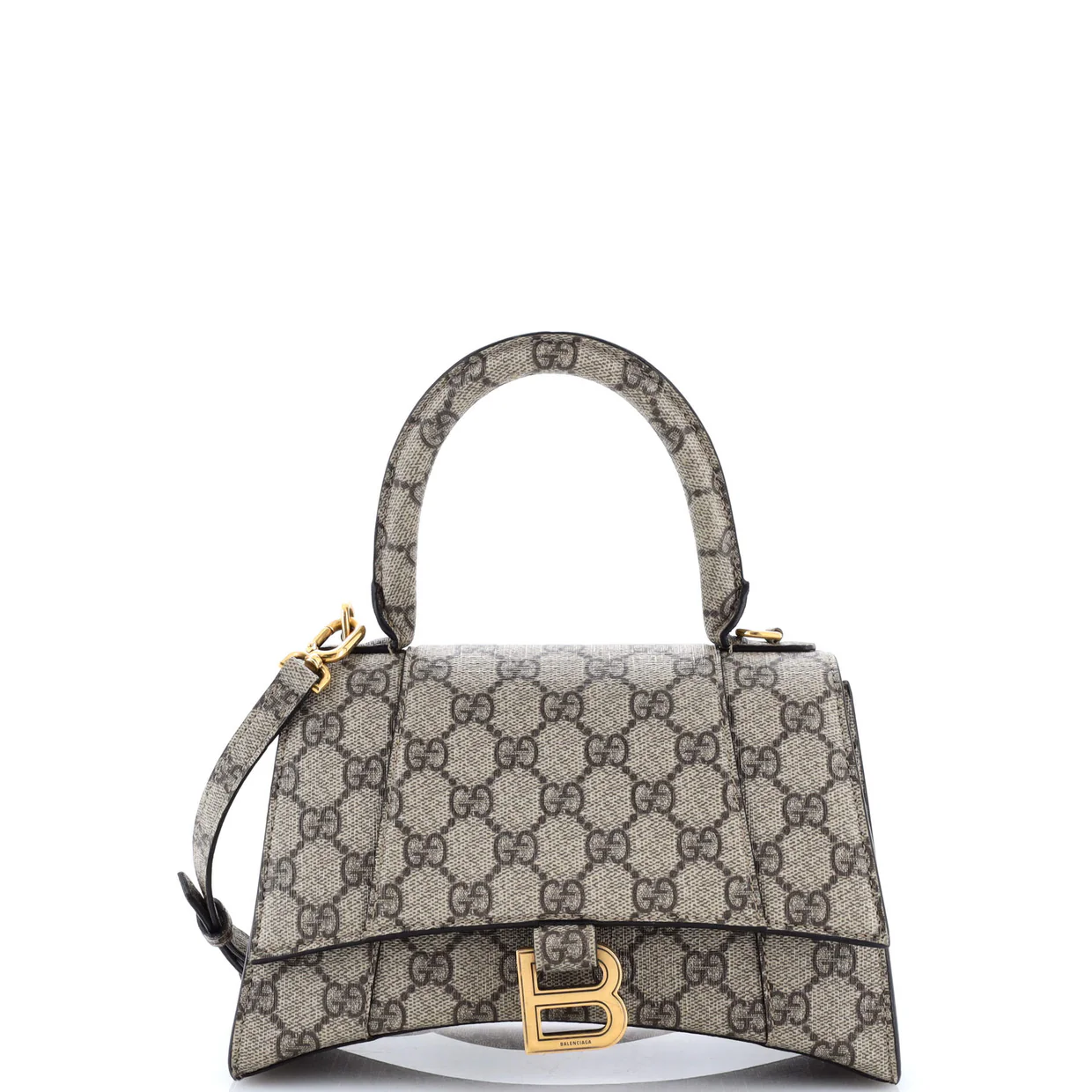 x Balenciaga The Hacker Project Hourglass Top Handle Bag GG Coated Canvas Small - Deep Luxury