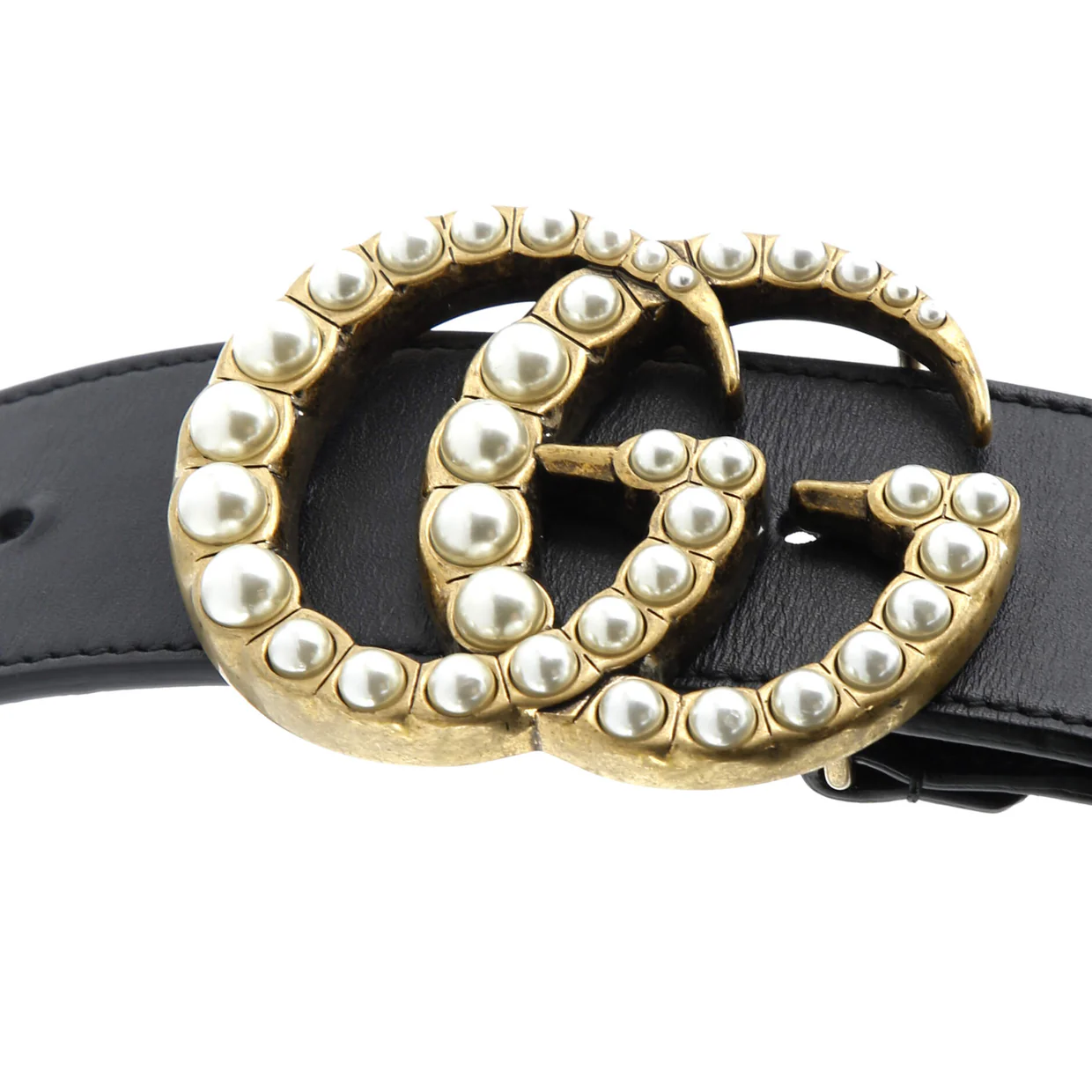 Pearly GG Marmont Belt Leather Wide - Deep Luxury