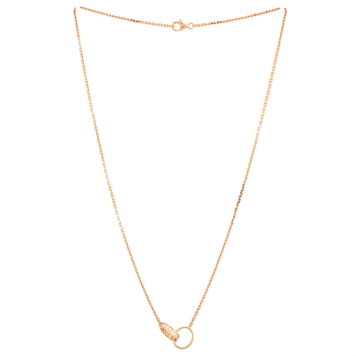 Love Interlocking Necklace 18K Rose Gold with Diamonds - Deep Luxury