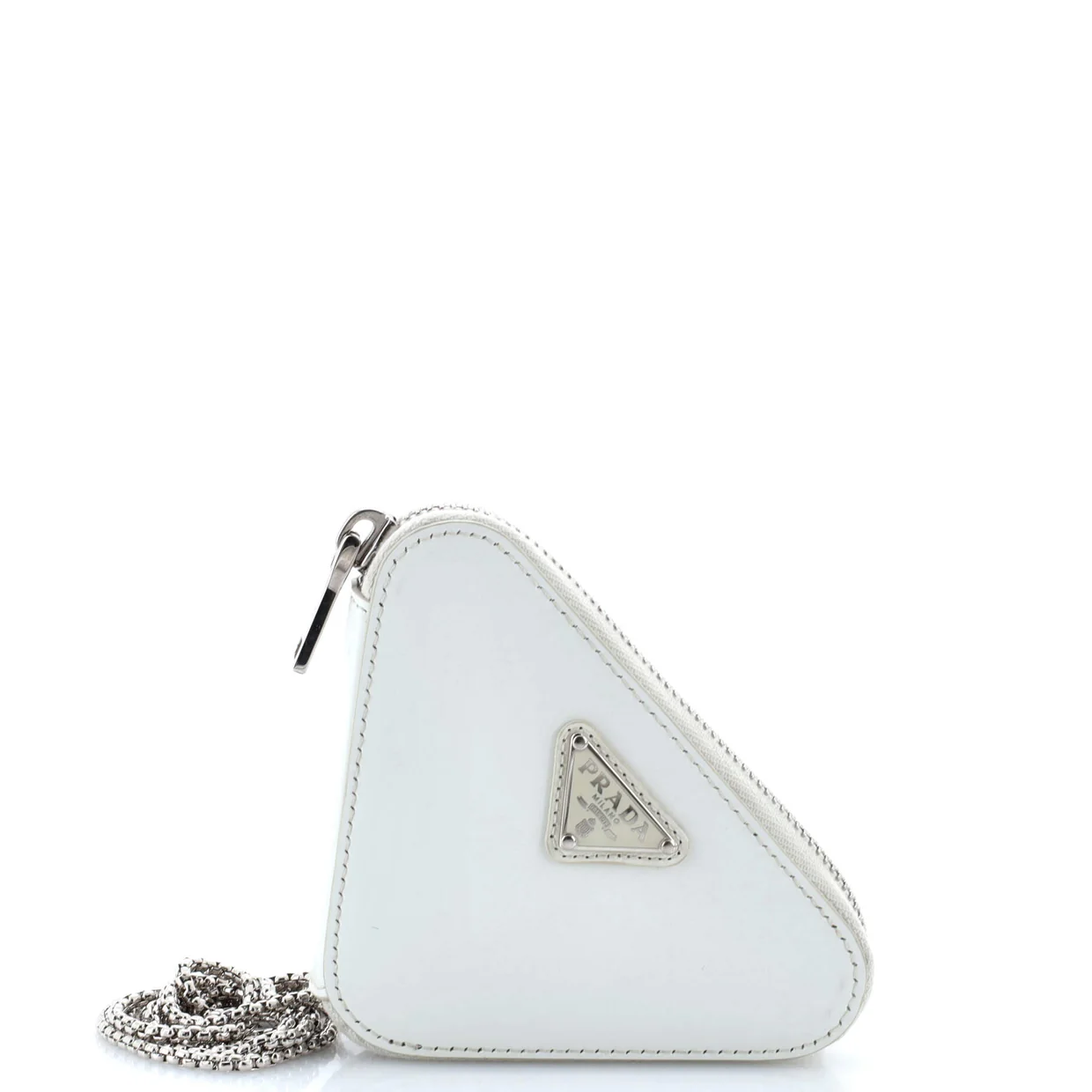 Triangle Pouch Bag with Chain Crystal Embellished Satin Mini - Deep Luxury