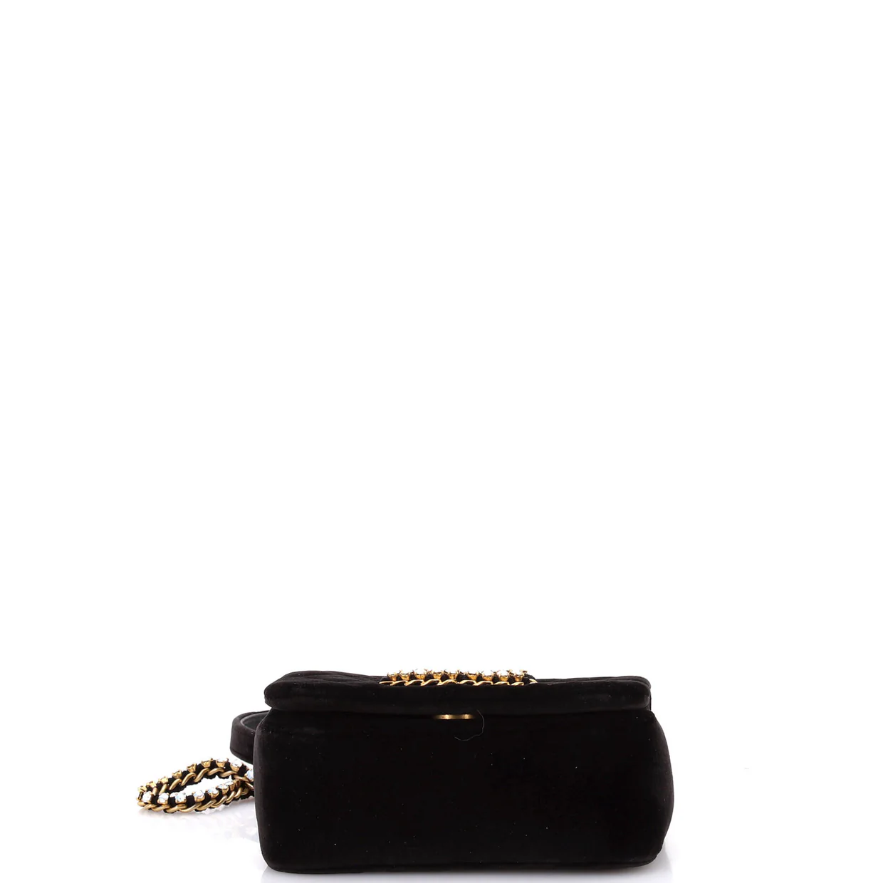 Crystal CC Full Flap Bag Quilted Velvet Mini - Deep Luxury