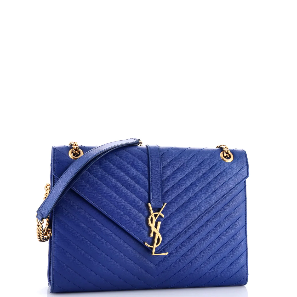 Classic Monogram Envelope Satchel Matelasse Chevron Leather Large - Deep Luxury
