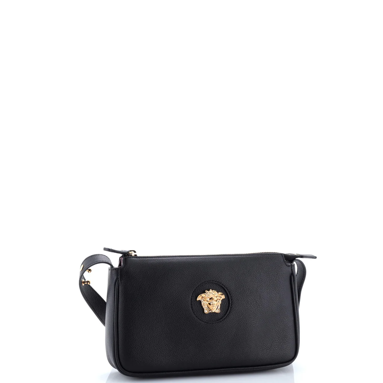 Medusa Chain Zip Shoulder Bag Leather - Deep Luxury