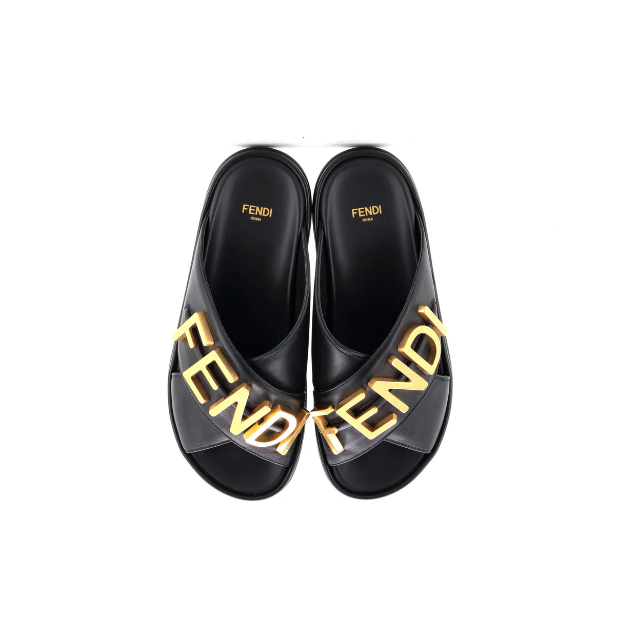 Women's Fendigraphy Slide Sandals Leather - Deep Luxury