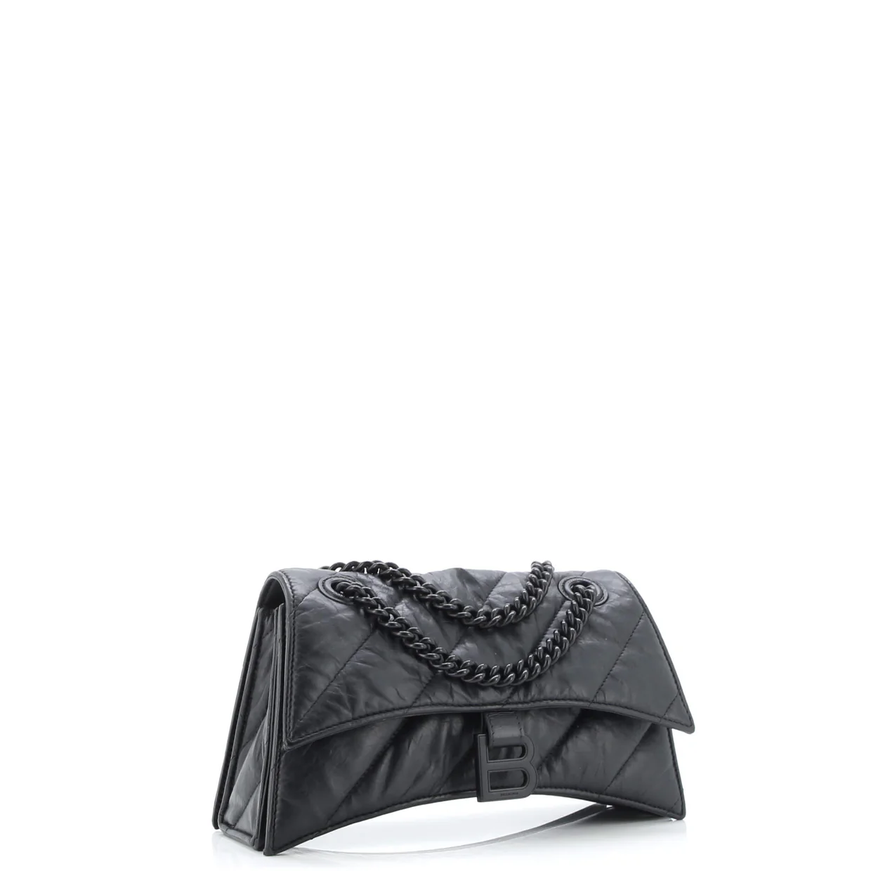 Crush Chain Flap Bag Quilted Crushed Calfskin Small - Deep Luxury