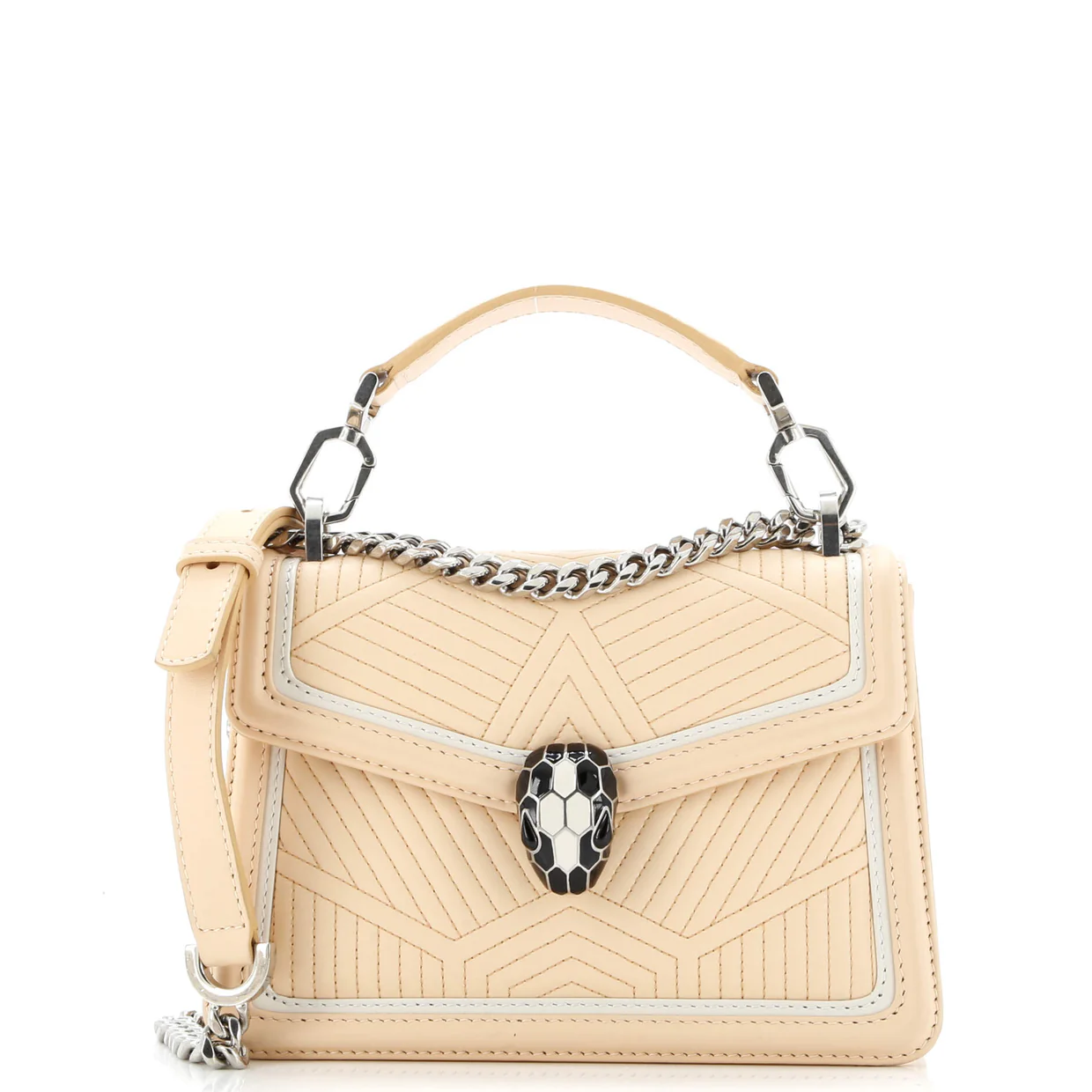 Serpenti Forever Top Handle Bag Quilted Leather Small - Deep Luxury