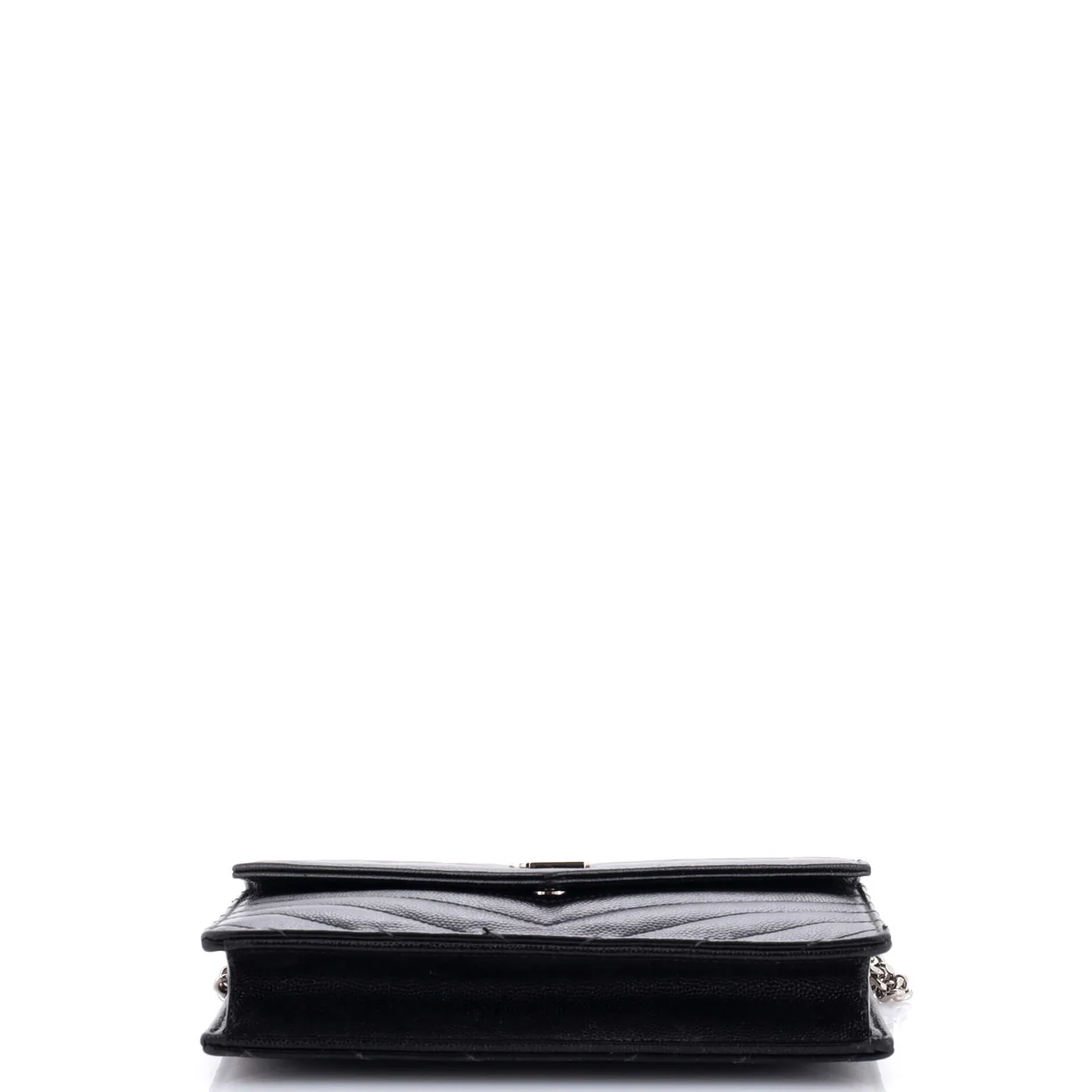 Classic Monogram Wallet on Chain Matelasse Chevron Leather Small - Deep Luxury