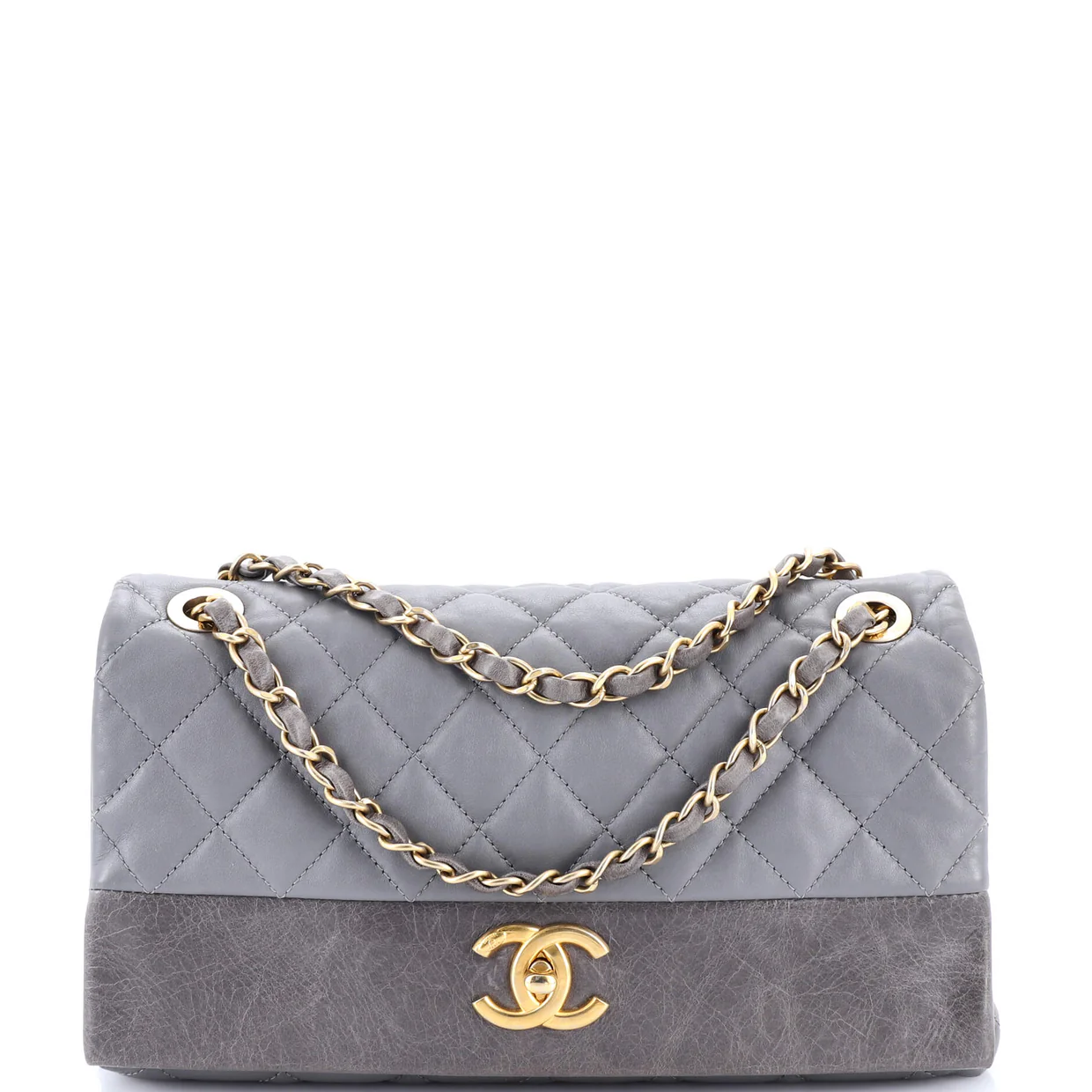 Soft Elegance Flap Bag Quilted Distressed Calfskin Medium - Deep Luxury