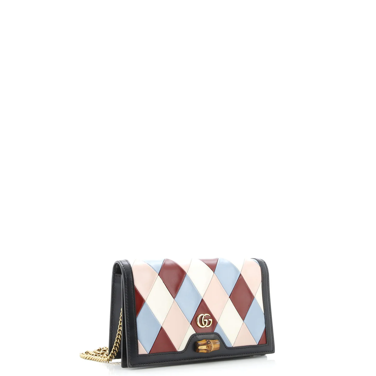 Diana Bamboo Chain Flap Bag Patchwork Leather Mini - Deep Luxury