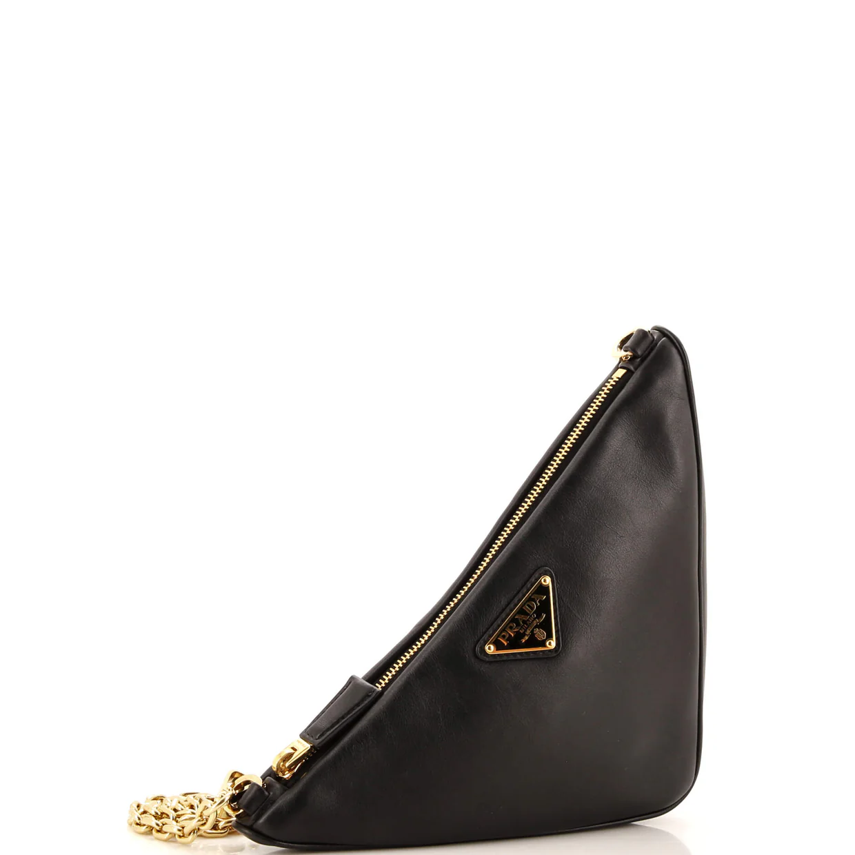Double Symbole Triangle Bag Leather and Jacquard Mini - Deep Luxury