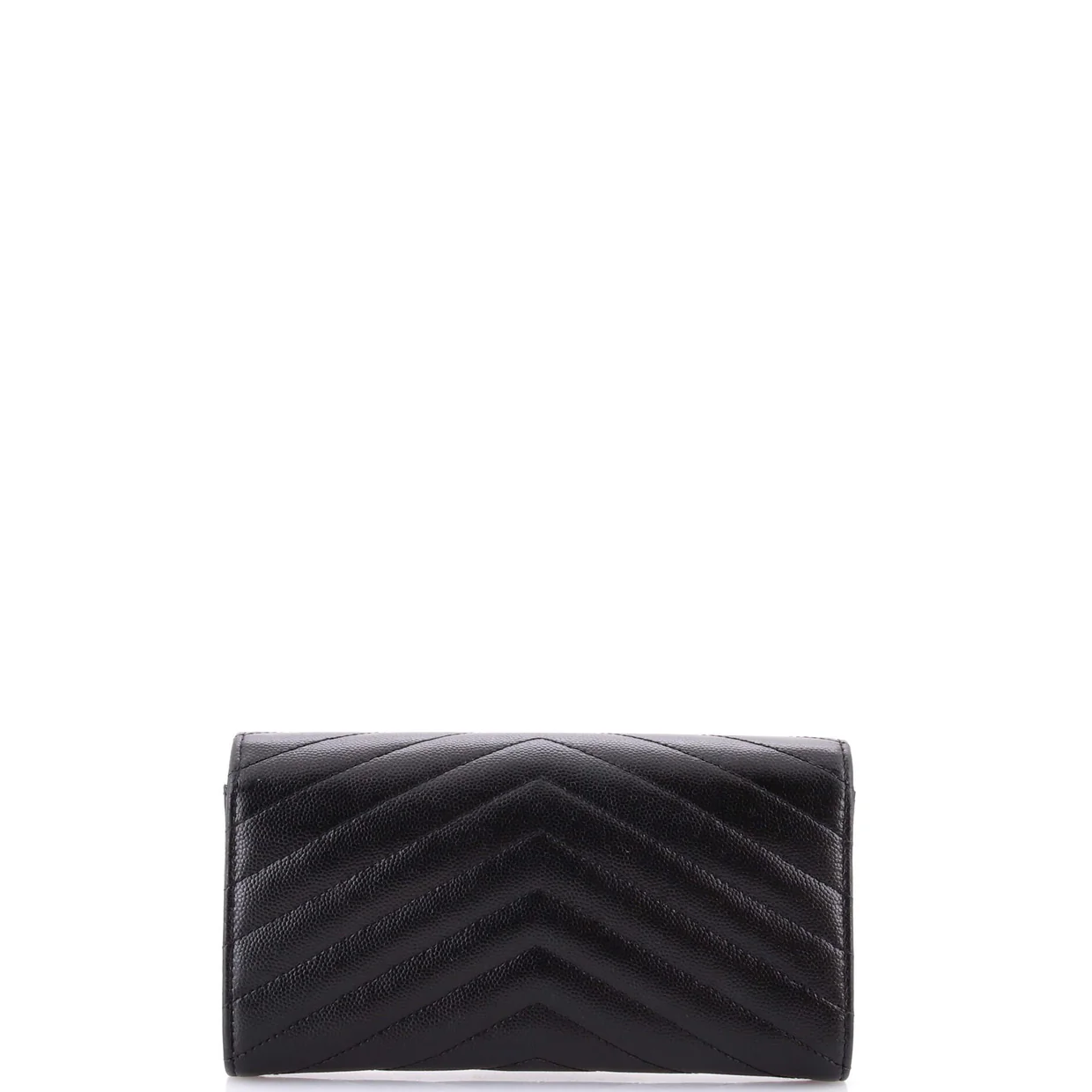 Classic Monogram Flap Wallet Matelasse Chevron Leather Large - Deep Luxury