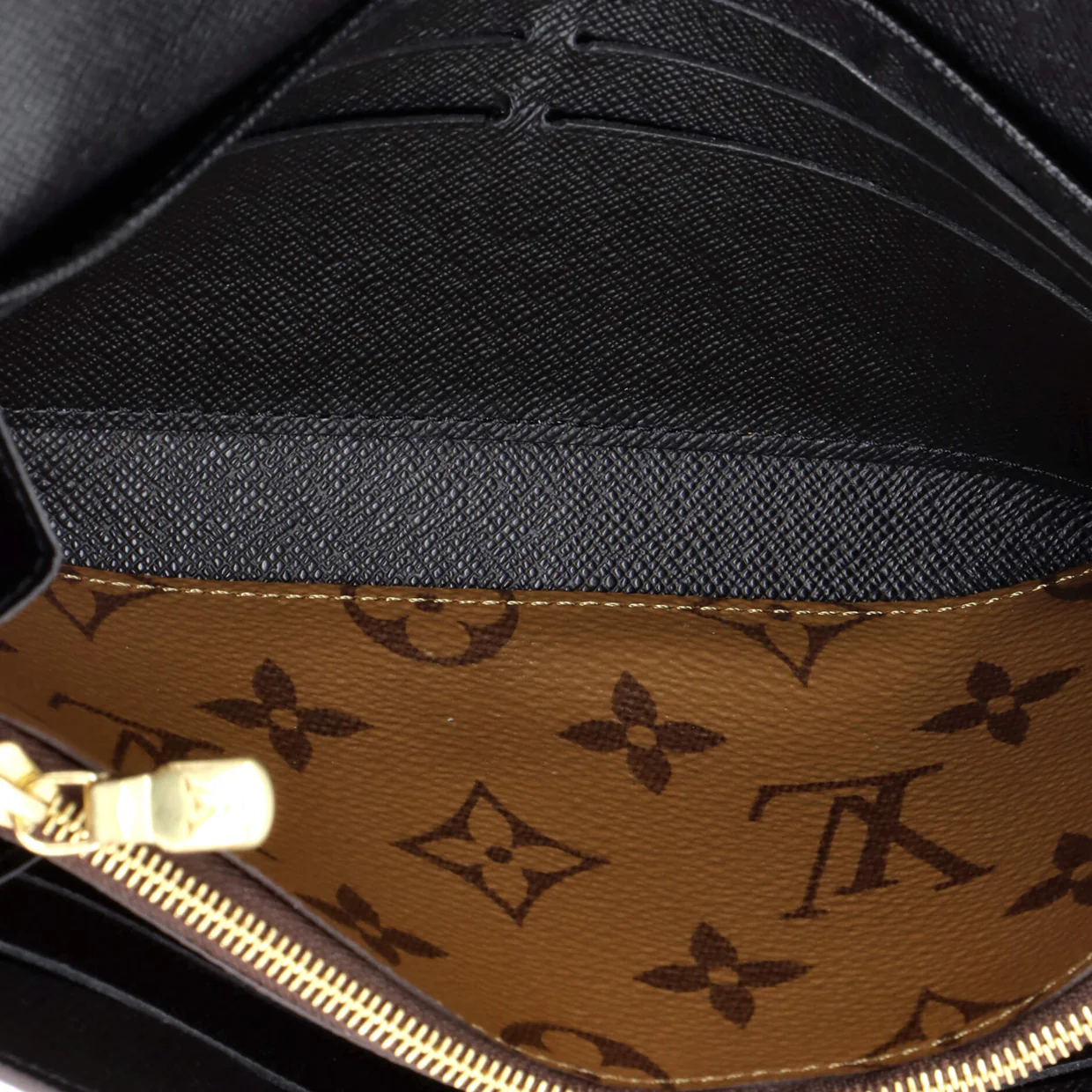 Sarah Wallet NM Reverse Monogram Giant and Monogram Canvas - Deep Luxury