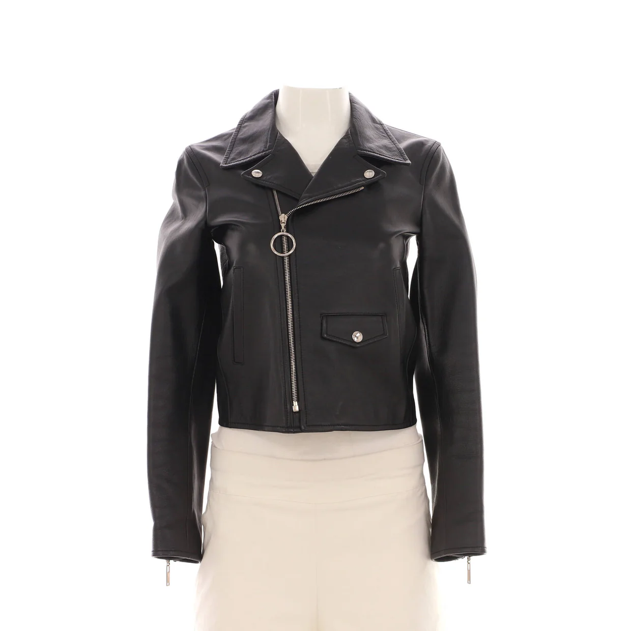 Women's Zip Biker Jacket Leather - Deep Luxury