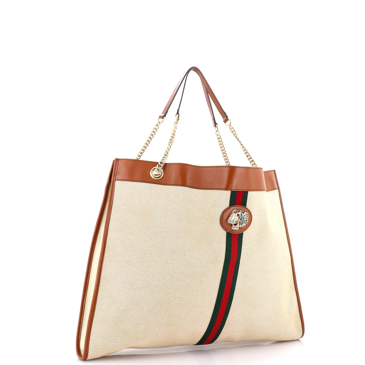 Rajah Chain Tote Canvas Large - Deep Luxury