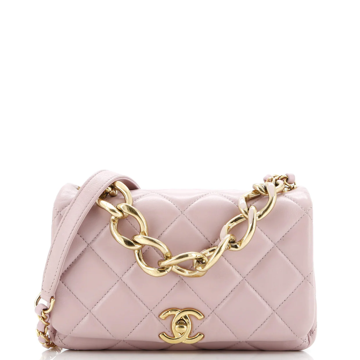 Color Match Flap Bag Quilted Lambskin Mini - Deep Luxury