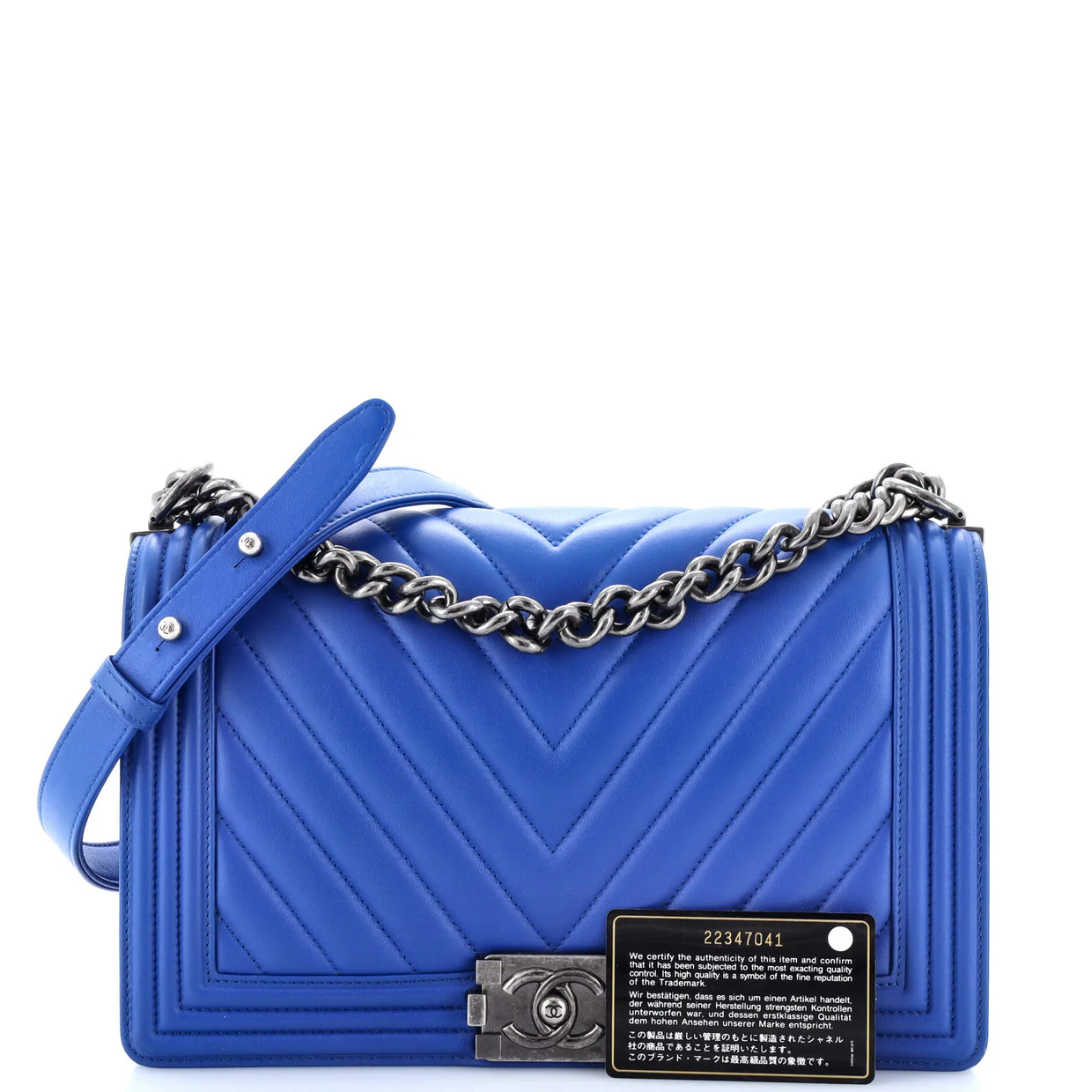 Boy Flap Bag Chevron Calfskin New Medium - Deep Luxury