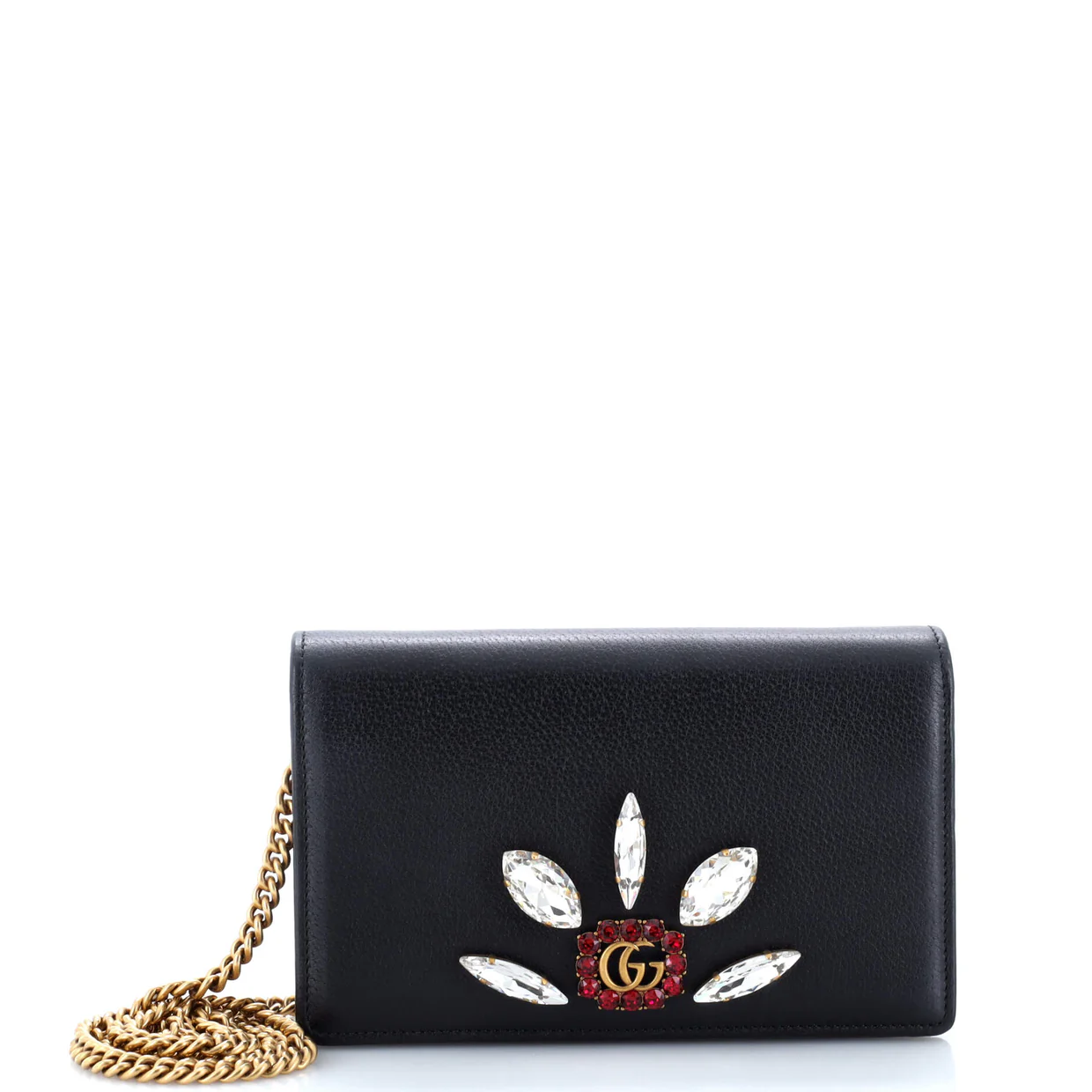 GG Marmont Chain Wallet Embellished Leather Mini - Deep Luxury