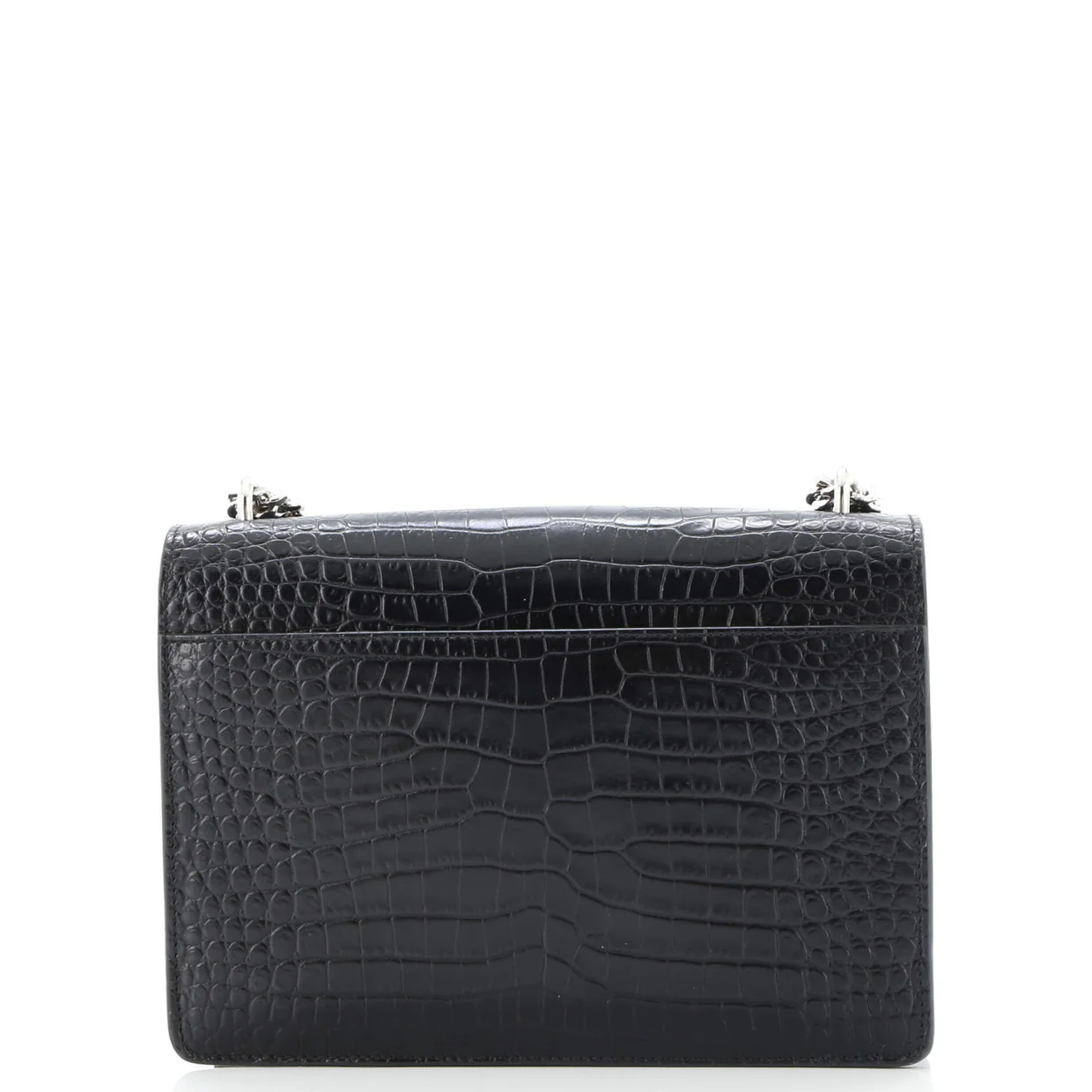 Sunset Crossbody Bag Crocodile Embossed Leather Medium - Deep Luxury
