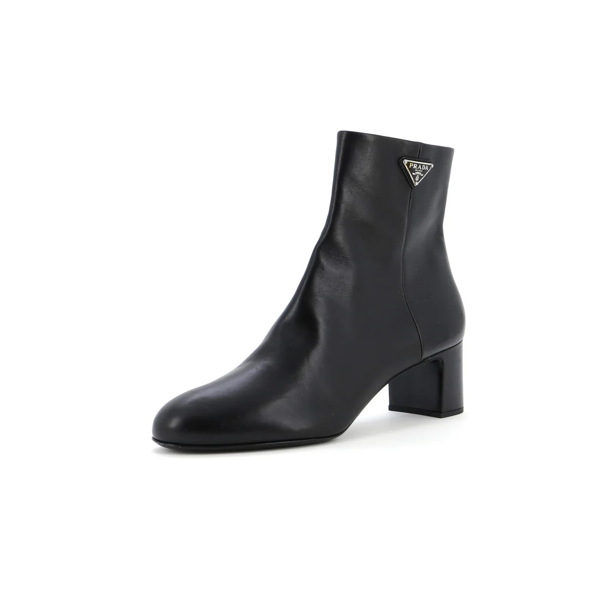 Women's Triangle Logo Ankle Boots Leather - Deep Luxury