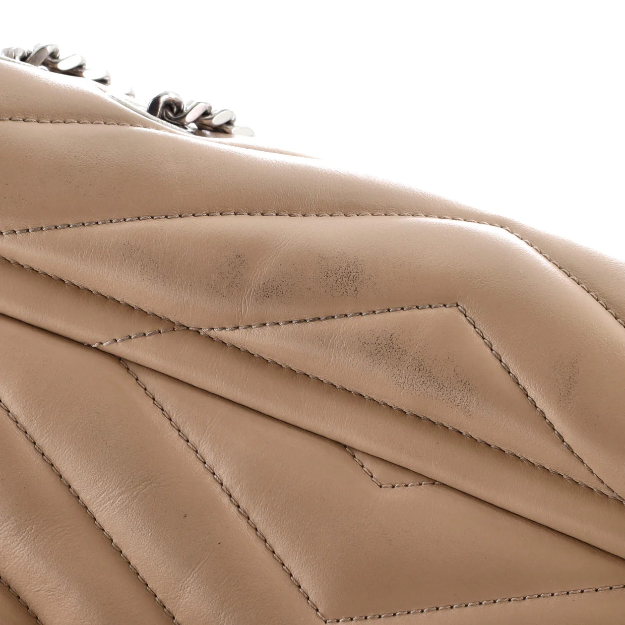 Loulou Shoulder Bag Matelasse Chevron Leather Medium - Deep Luxury