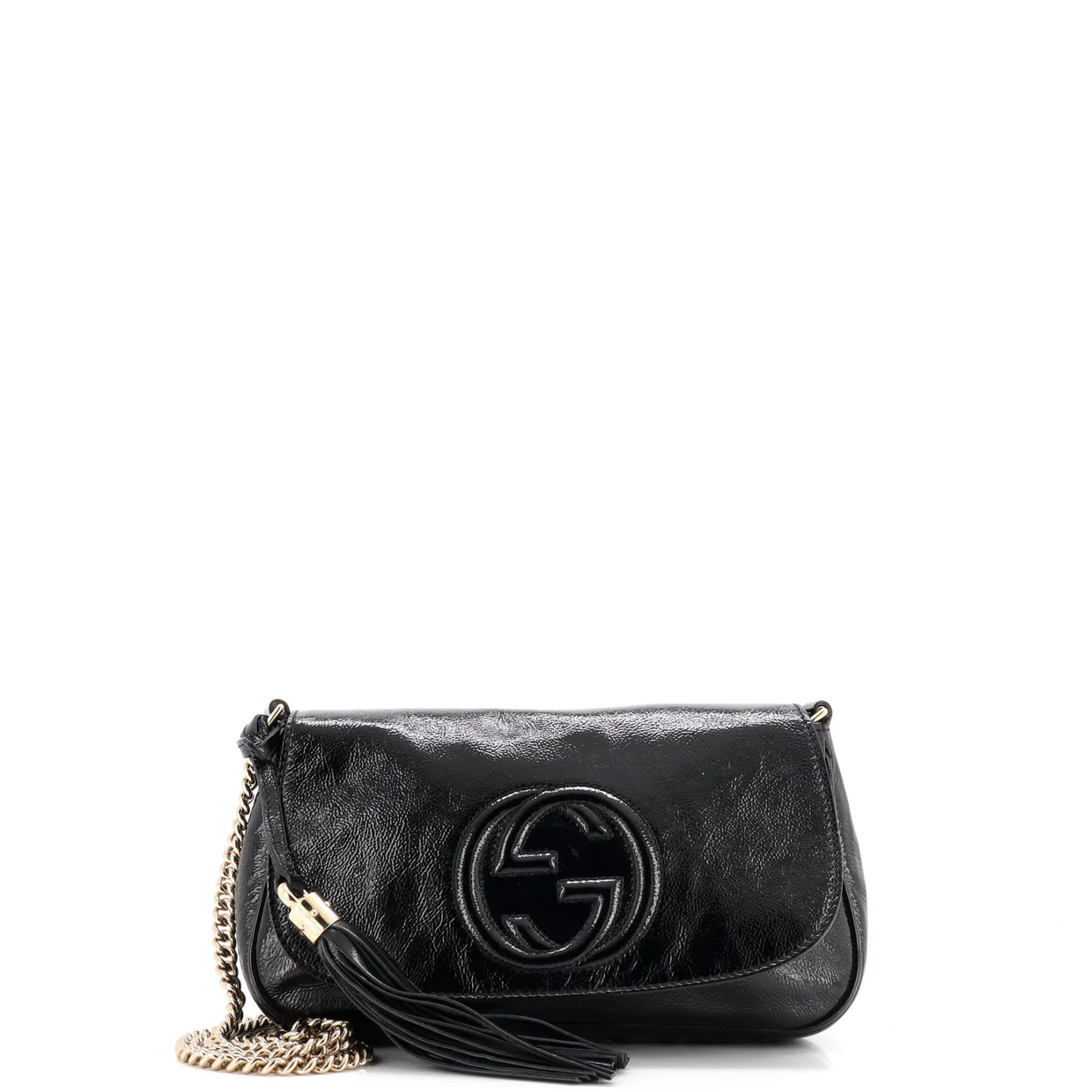 Soho Chain Crossbody Bag Patent Medium - Deep Luxury