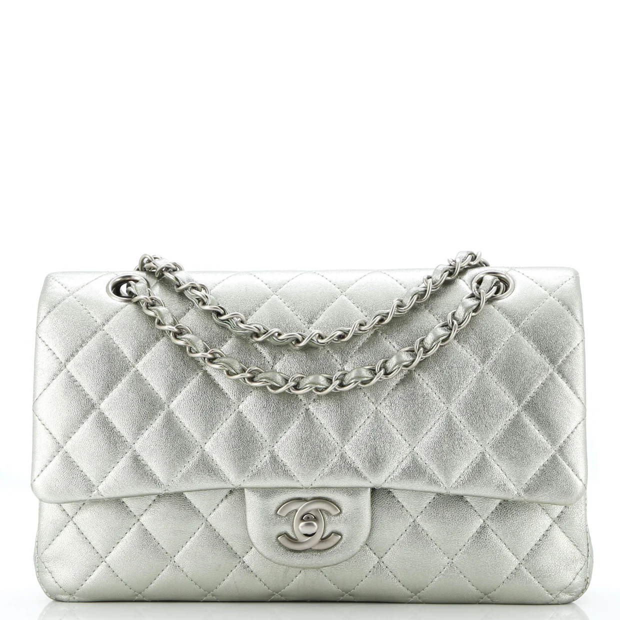 Classic Double Flap Bag Quilted Metallic Calfskin Medium - Deep Luxury
