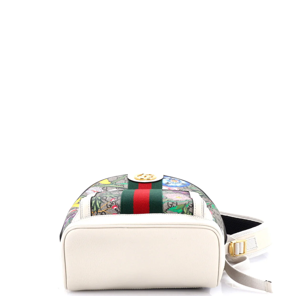 Ophidia Backpack Flora GG Coated Canvas and Leather Small - Deep Luxury