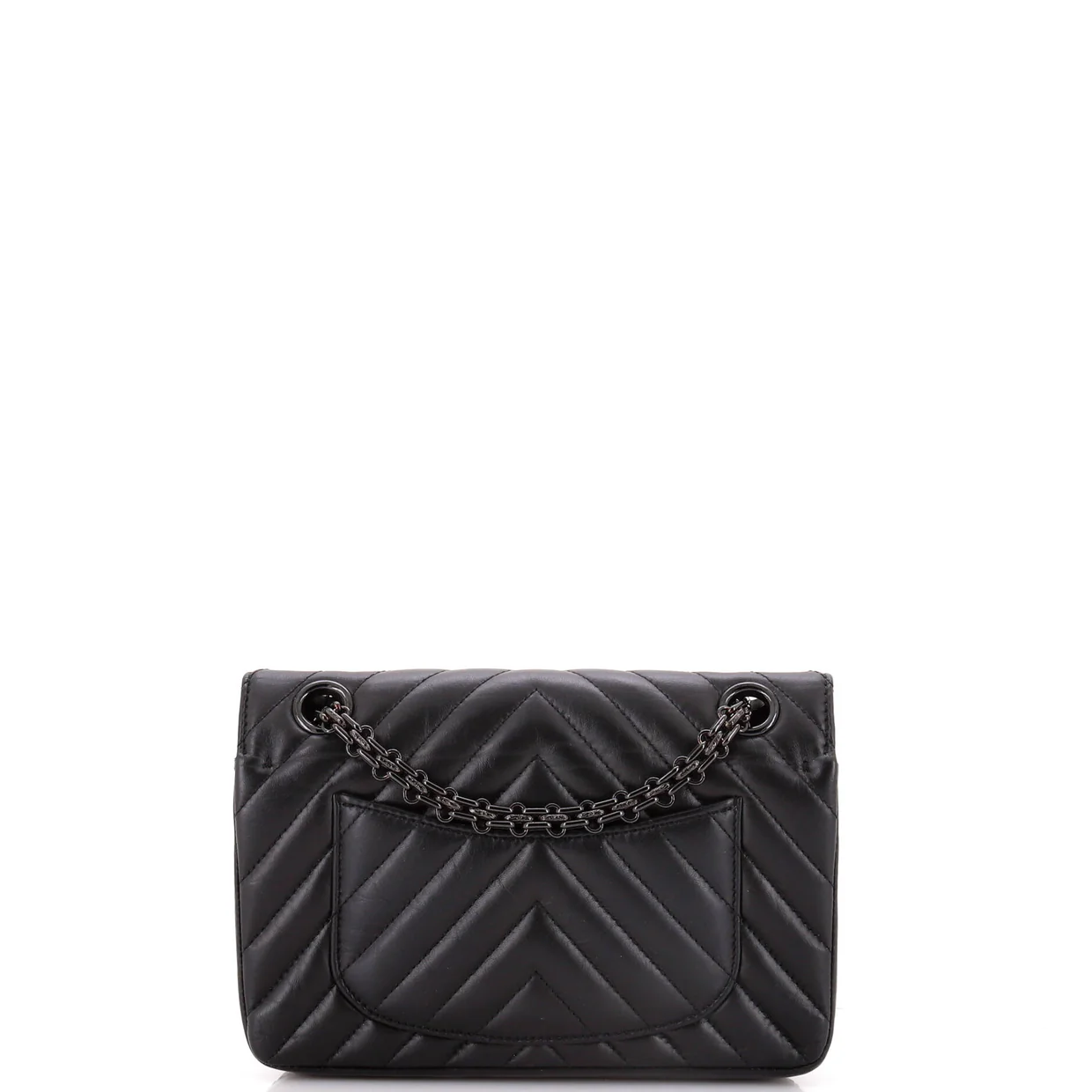 So Black Reissue 2.55 Flap Bag Chevron Aged Calfskin Mini - Deep Luxury