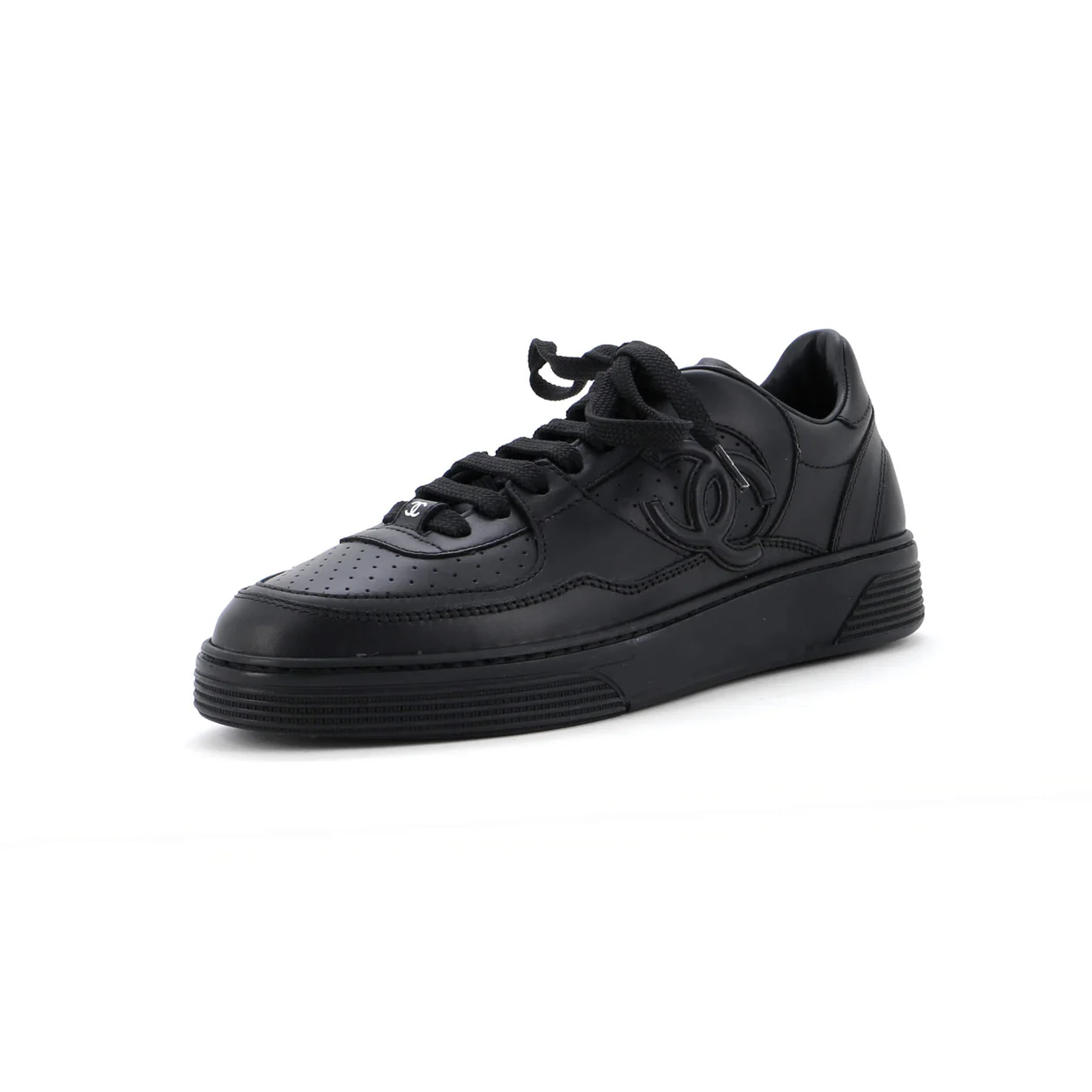 Women's CC Low-Top Sneakers Perforated Leather - Deep Luxury