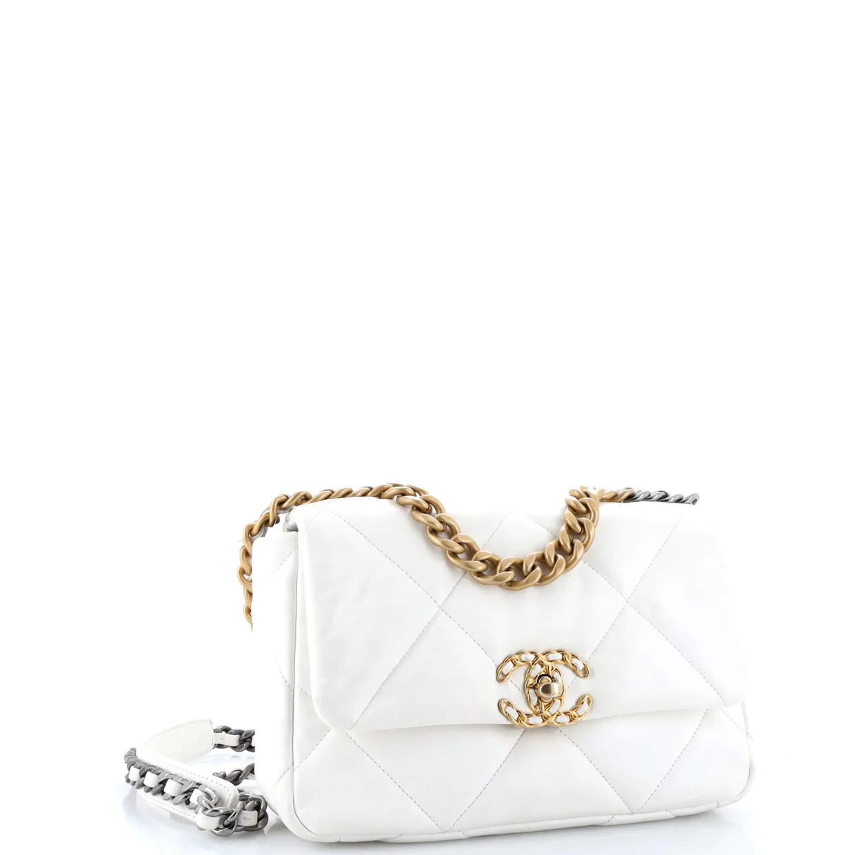 19 Flap Bag Quilted Leather Medium - Deep Luxury