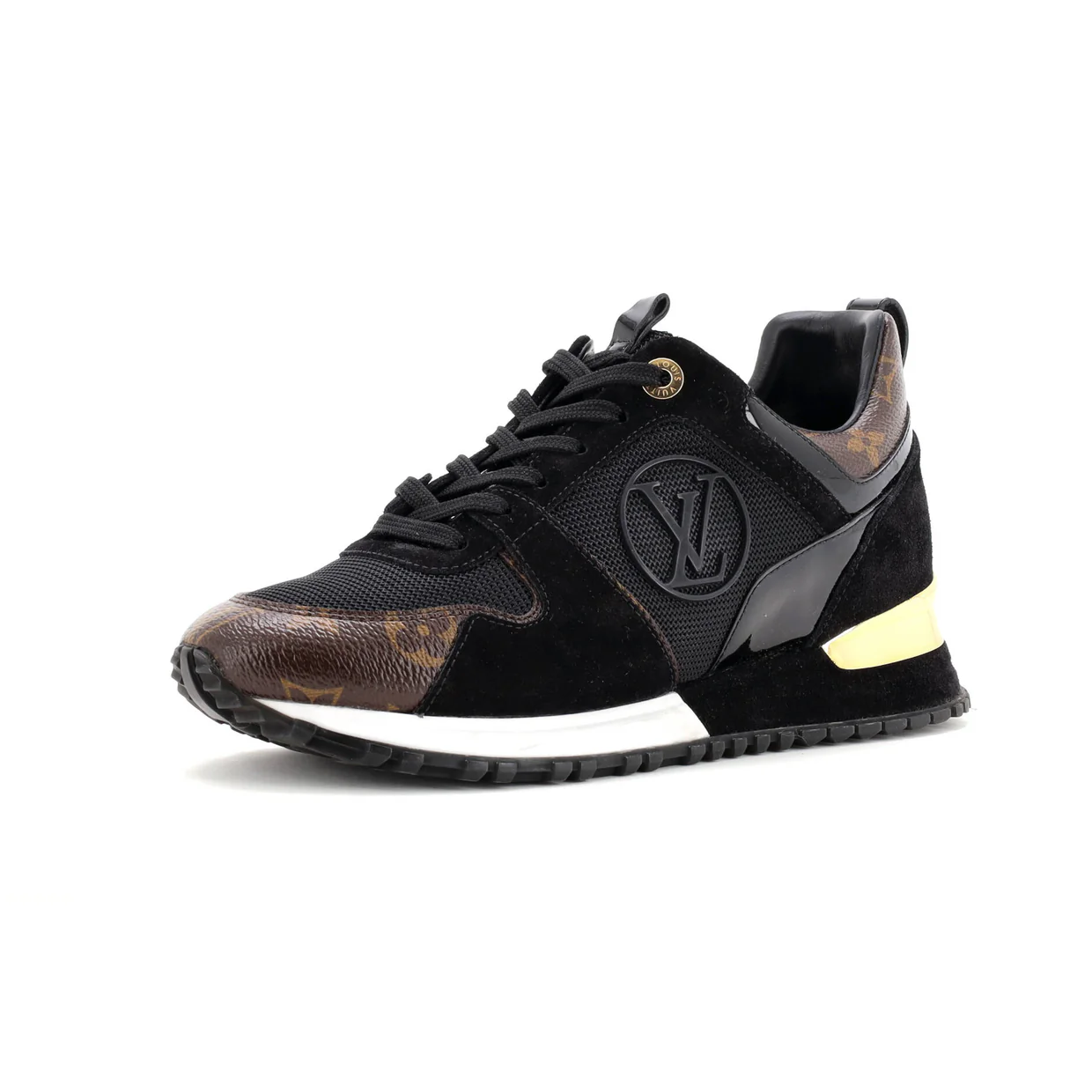 Women's Run Away Sneakers Mesh with Monogram Canvas and Suede - Deep Luxury