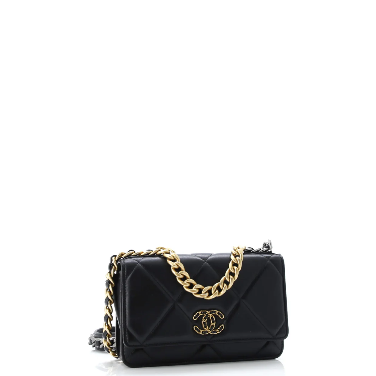 19 Wallet on Chain Quilted Goatskin - Deep Luxury