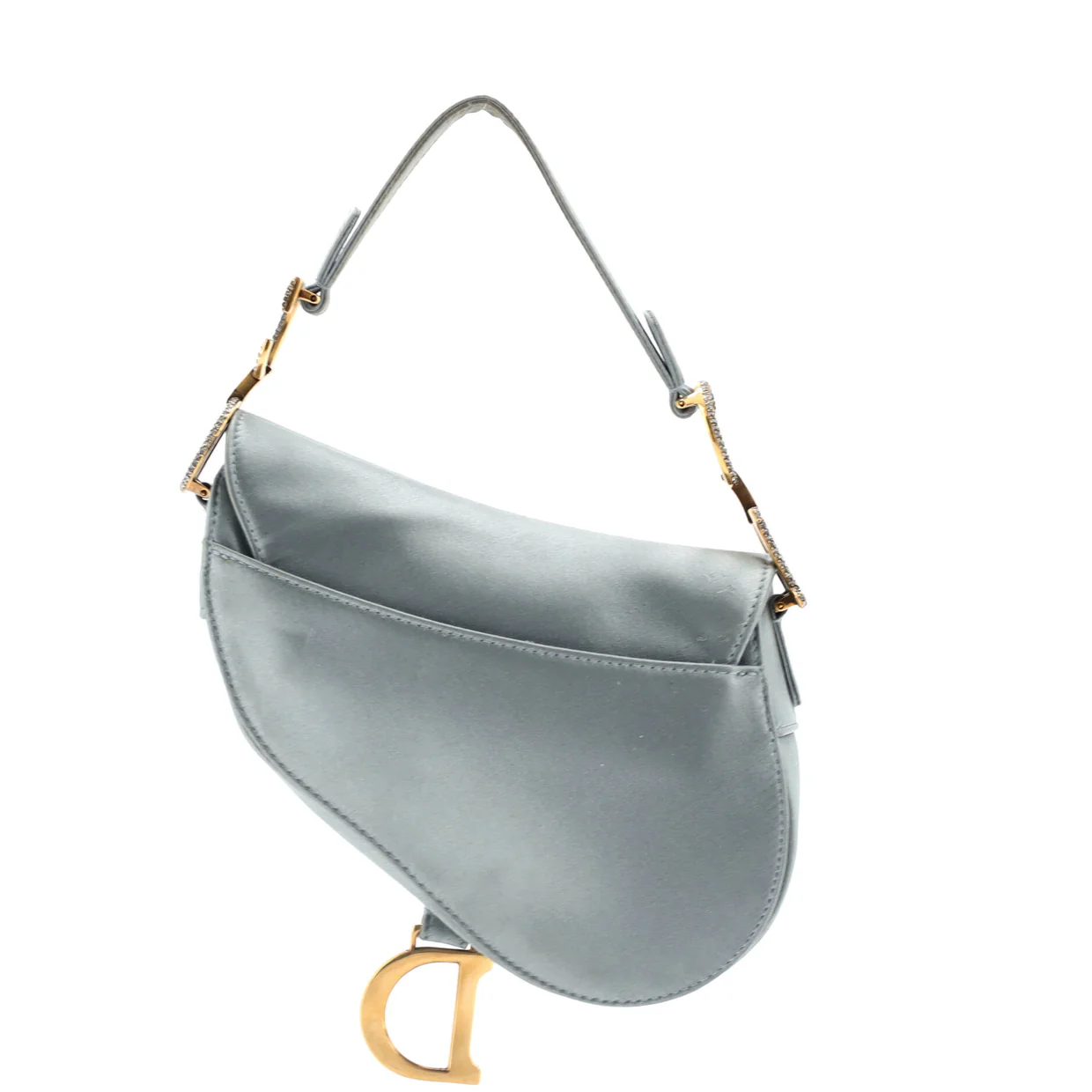 Saddle Handbag Satin with Crystals Mini - Deep Luxury