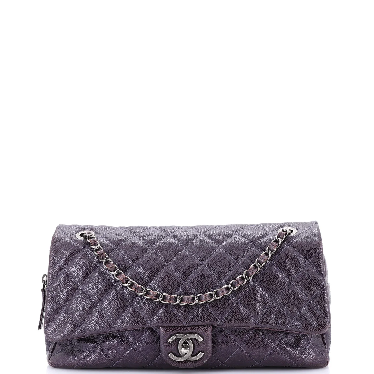 Easy Flap Bag Quilted Caviar Large - Deep Luxury