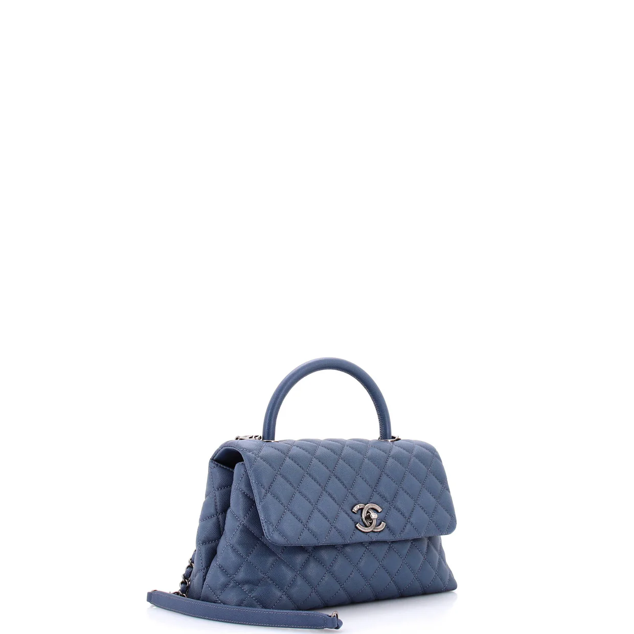 Coco Top Handle Bag Quilted Caviar Small - Deep Luxury