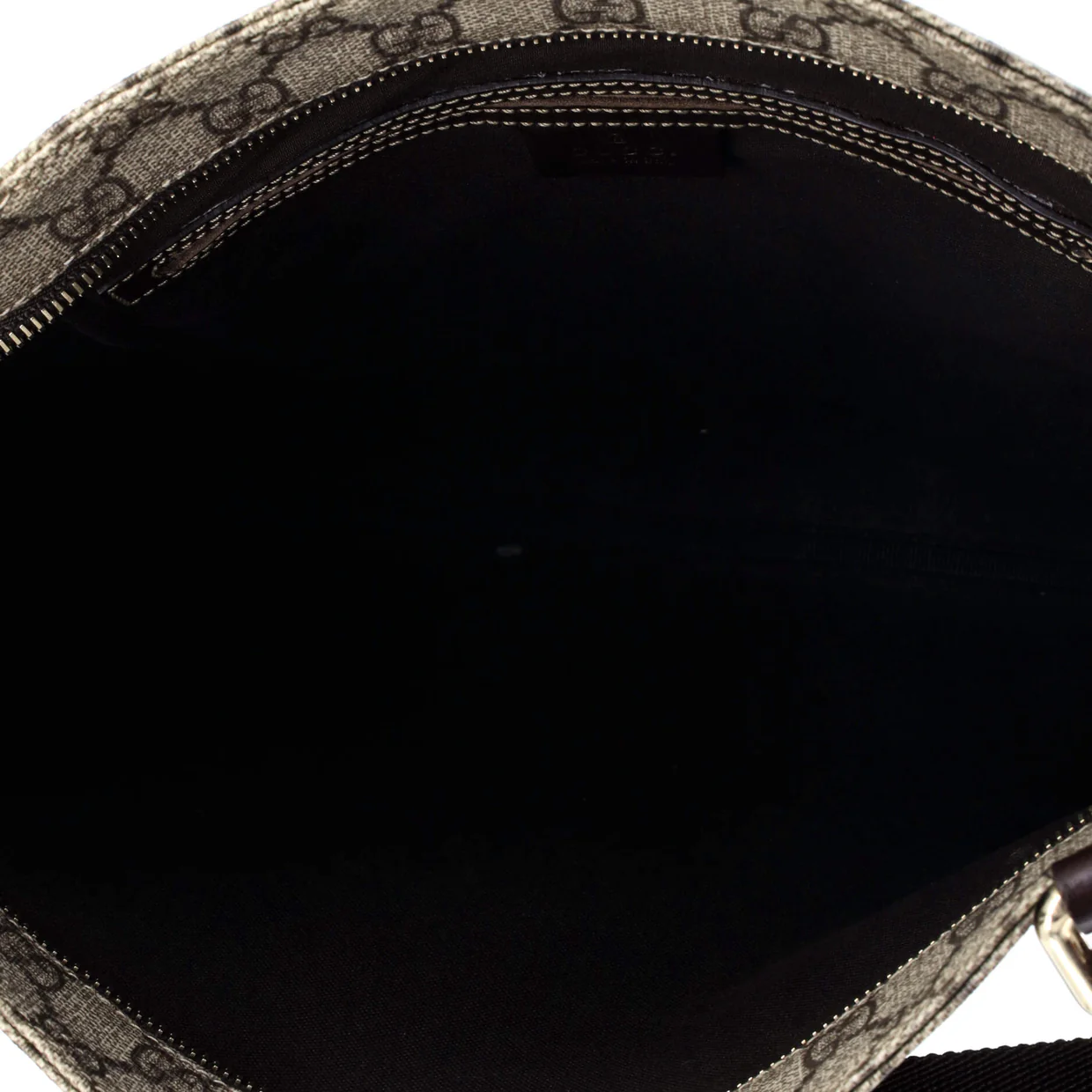 Zip Top Messenger Bag GG Coated Canvas Large - Deep Luxury