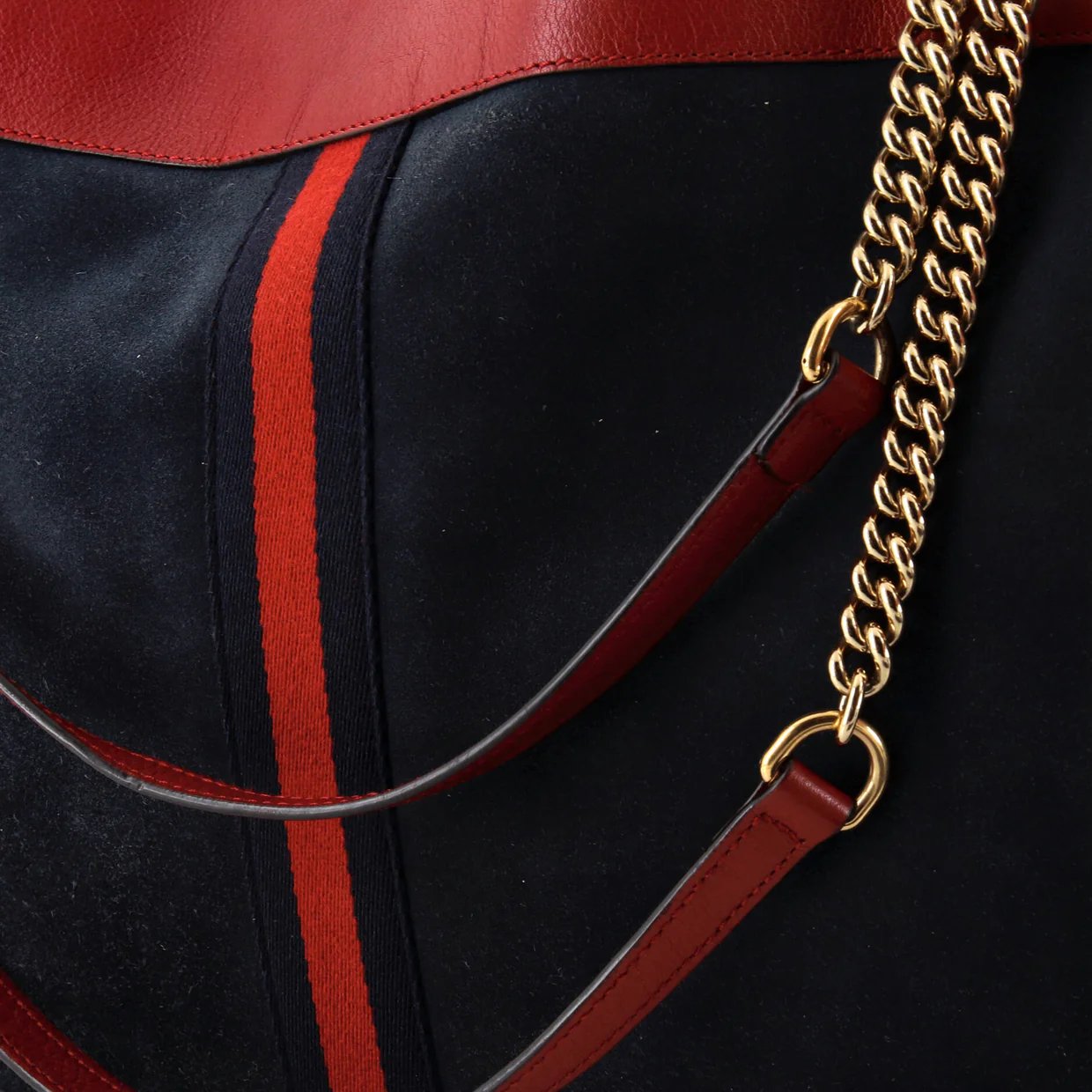 Rajah Chain Tote Suede with Applique Large - Deep Luxury