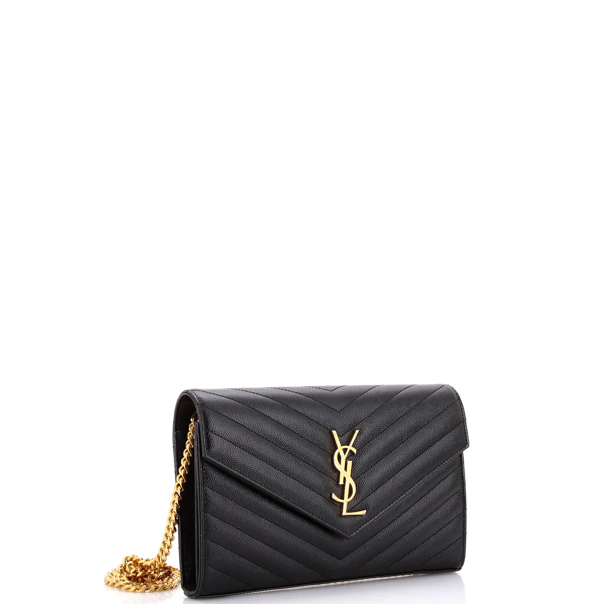 Classic Monogram Wallet on Chain Matelasse Chevron Leather Medium - Deep Luxury