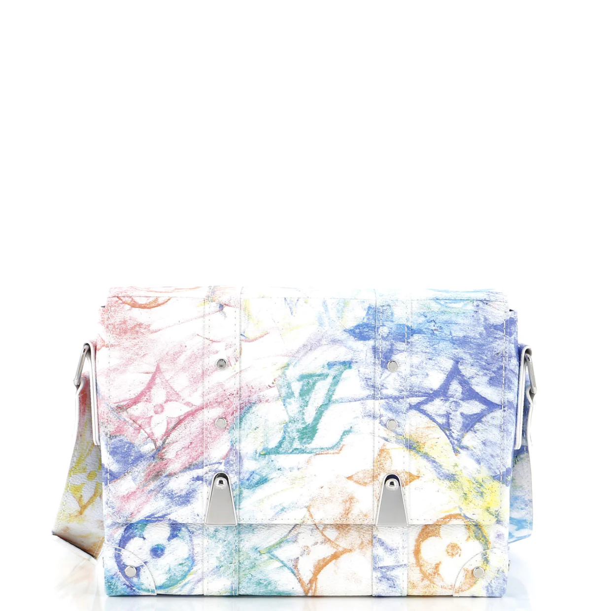Trunk Messenger Bag Limited Edition Monogram Pastel Multicolor - Deep Luxury