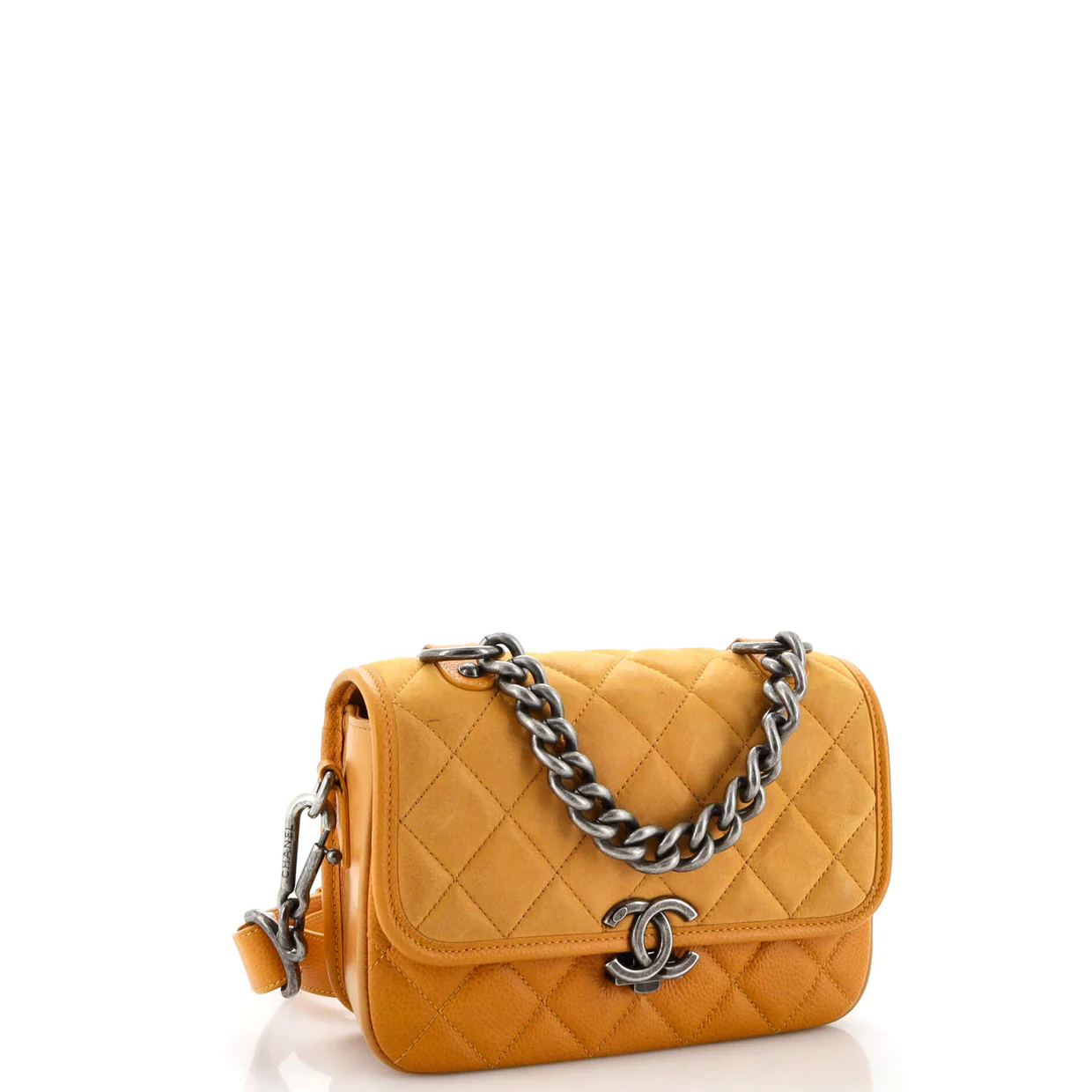 Daily Carry Messenger Bag Quilted Iridescent Calfskin and Caviar Small - Deep Luxury