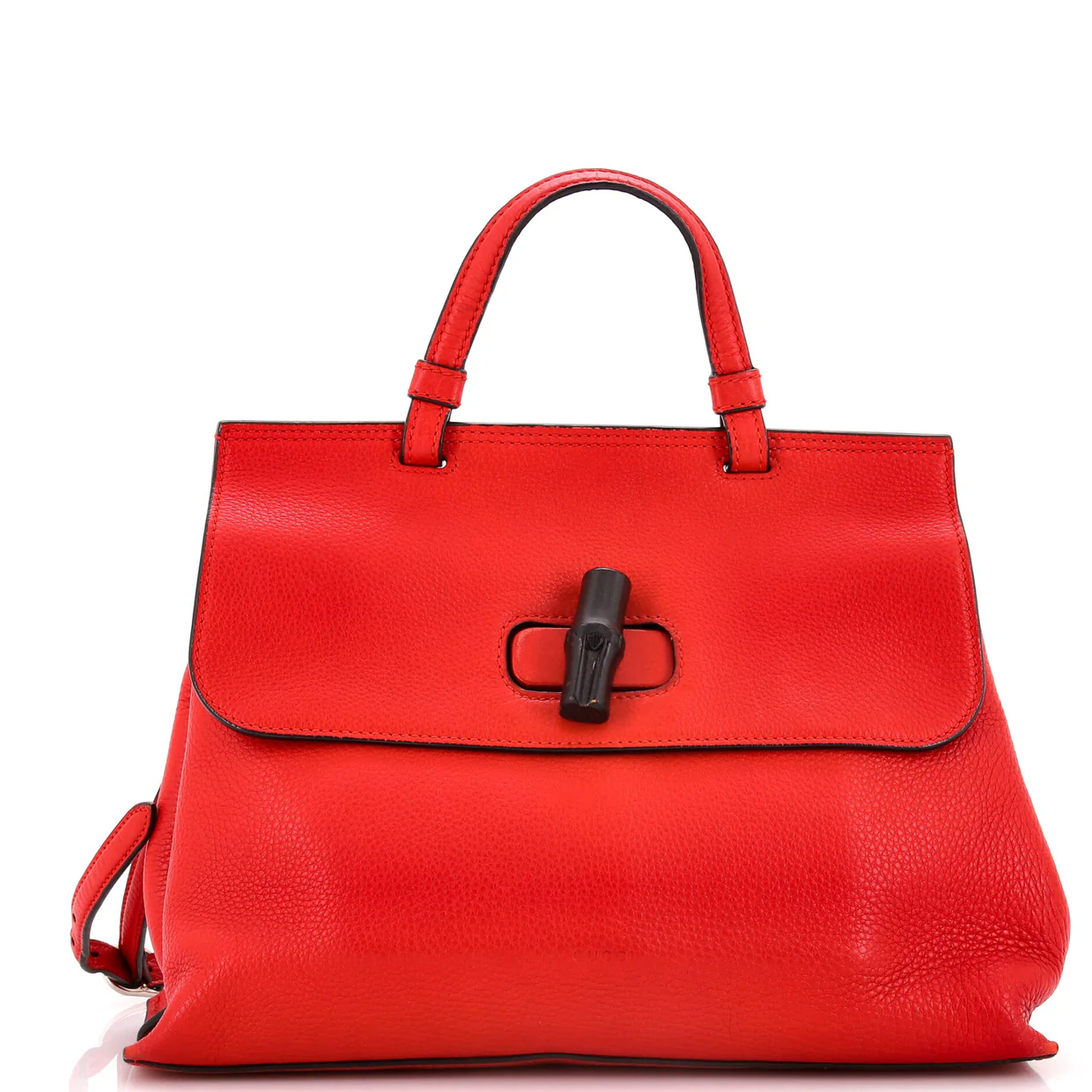 Bamboo Daily Top Handle Bag Leather Medium - Deep Luxury