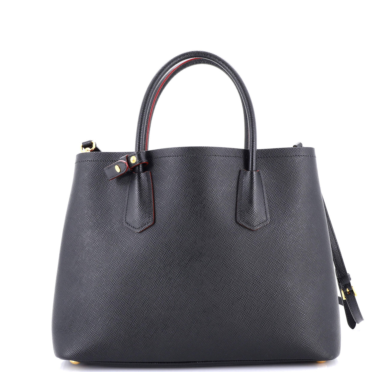 Cuir Double Tote Saffiano Leather Medium - Deep Luxury