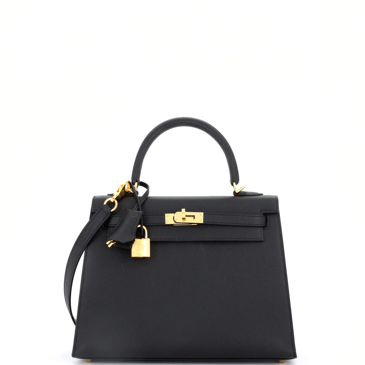 Kelly Handbag Noir Epsom with Gold Hardware 25 - Deep Luxury
